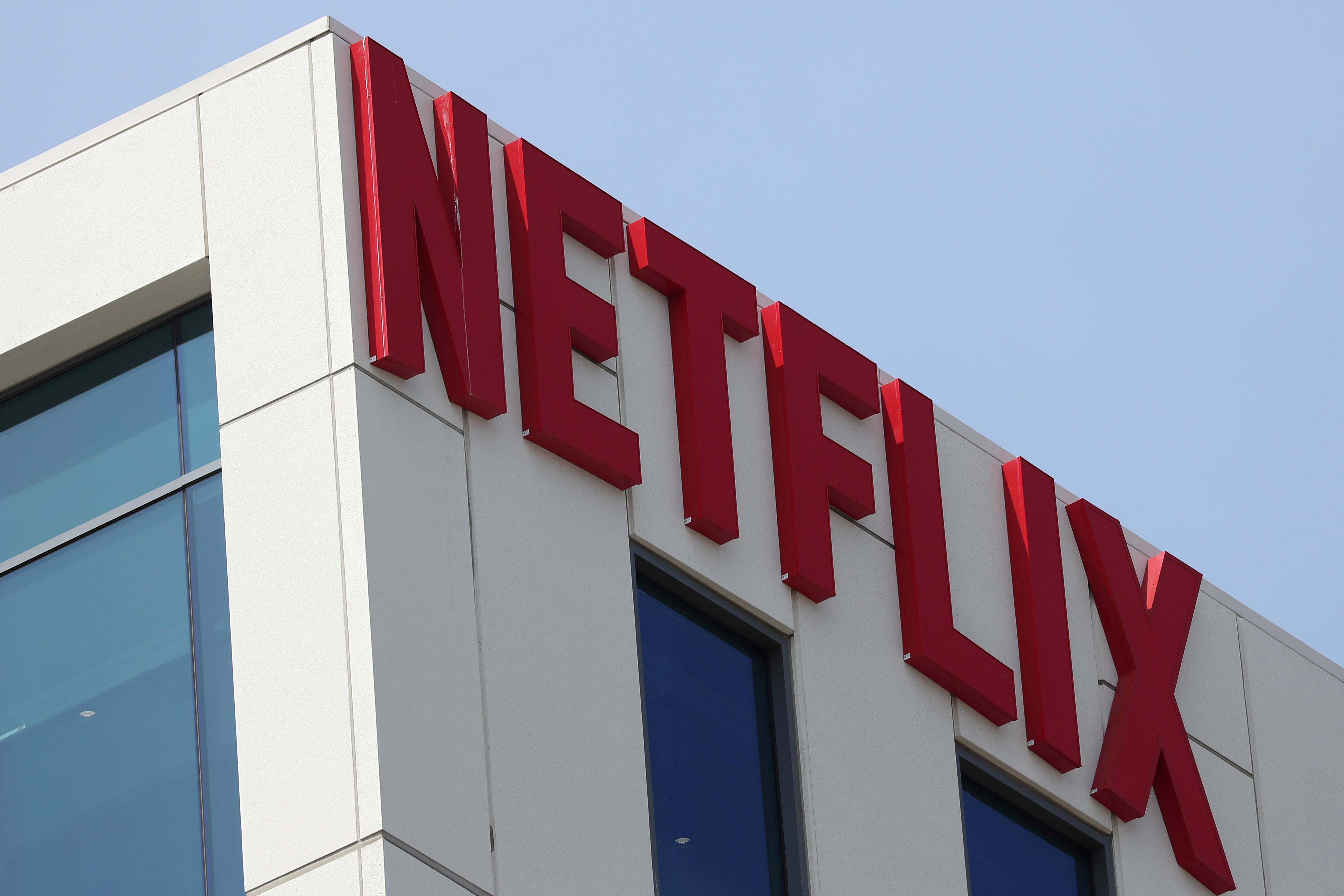 The Netflix logo is seen on the company's office in Hollywood, Los Angeles