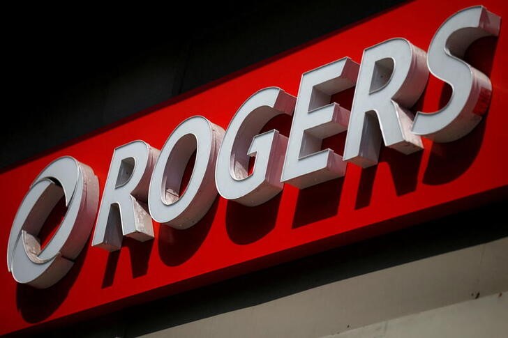 A sign is pictured outside a Rogers Communications retail store in Ottawa