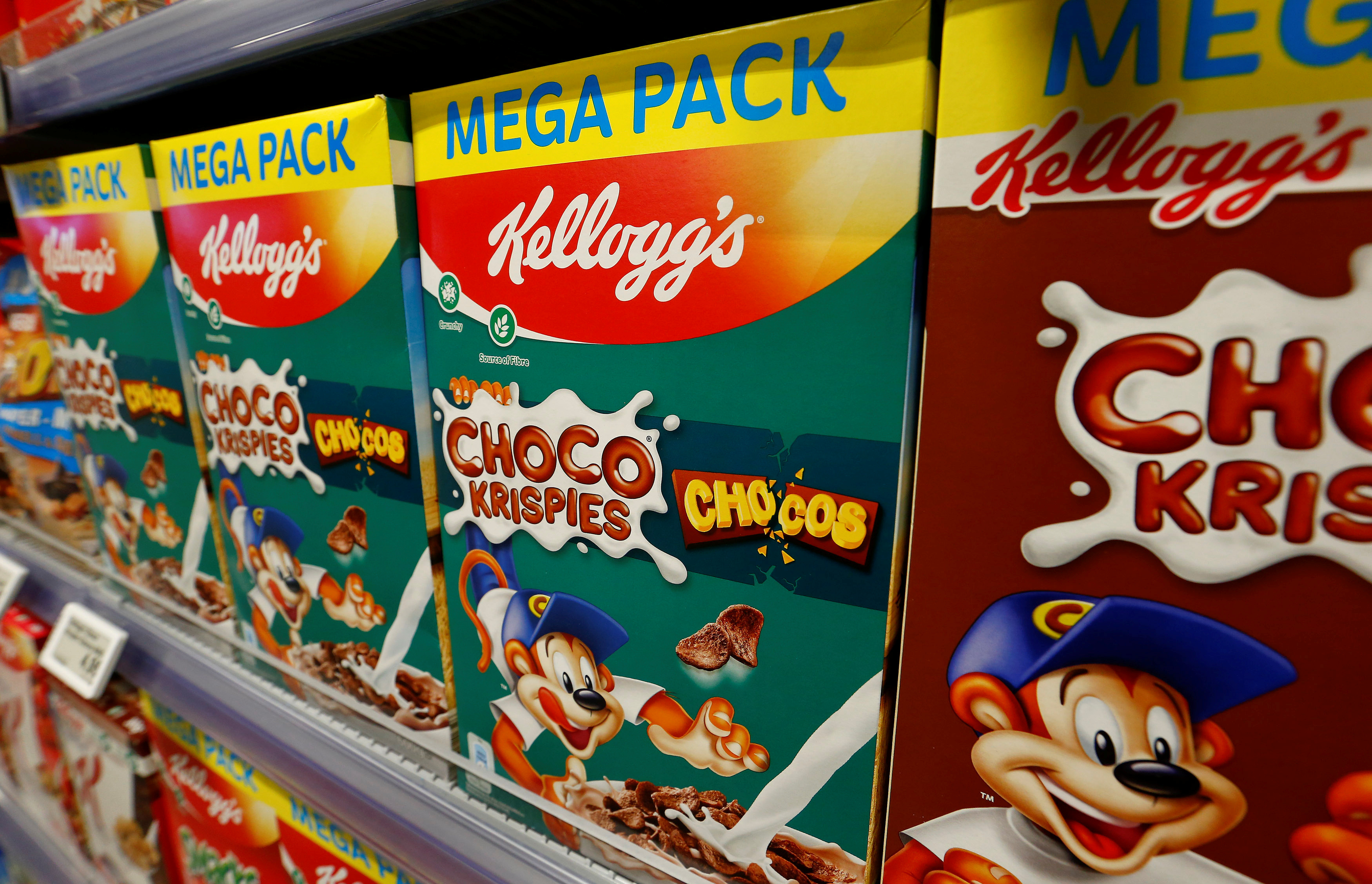 Kellogg's products of U.S. Kellog Company are offered at a supermarket in Zumikon
