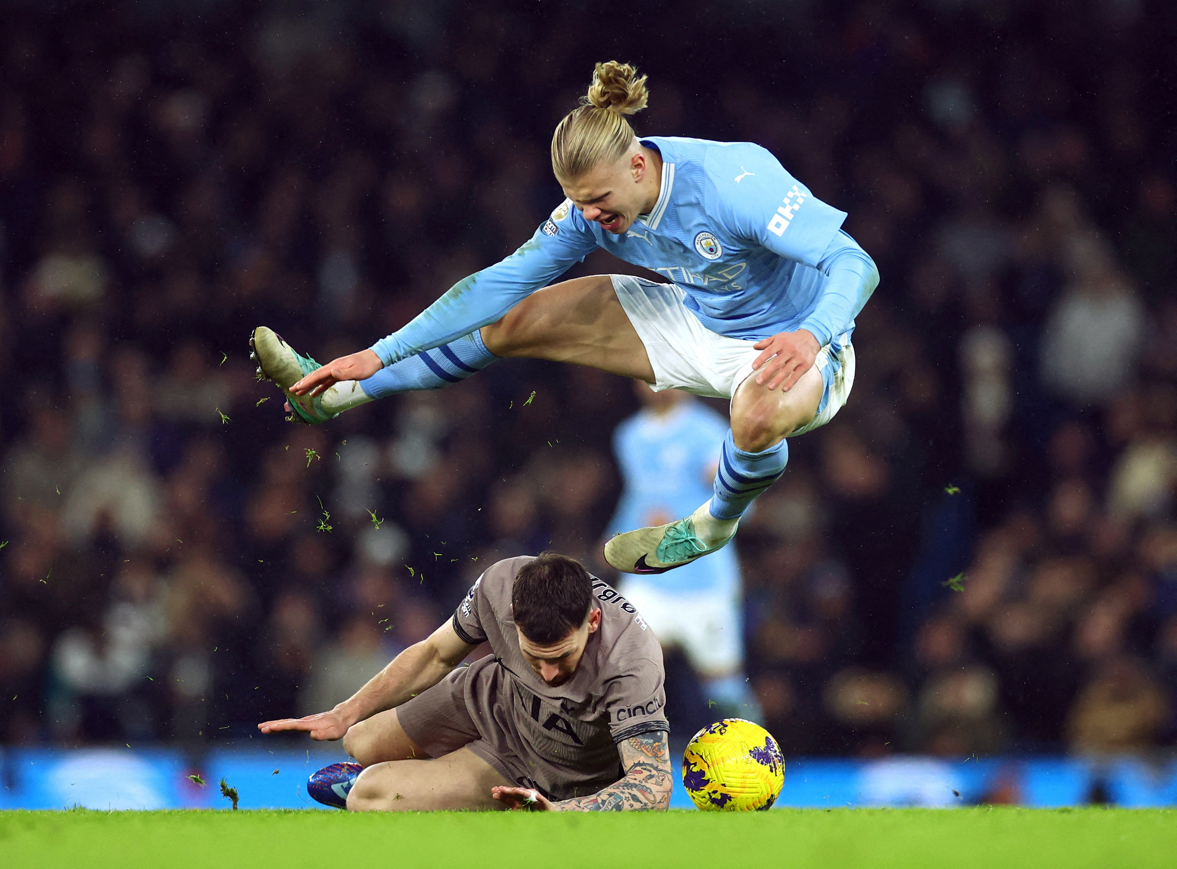 Man City charged by English FA after Haaland and others surrounded ref  during Tottenham draw