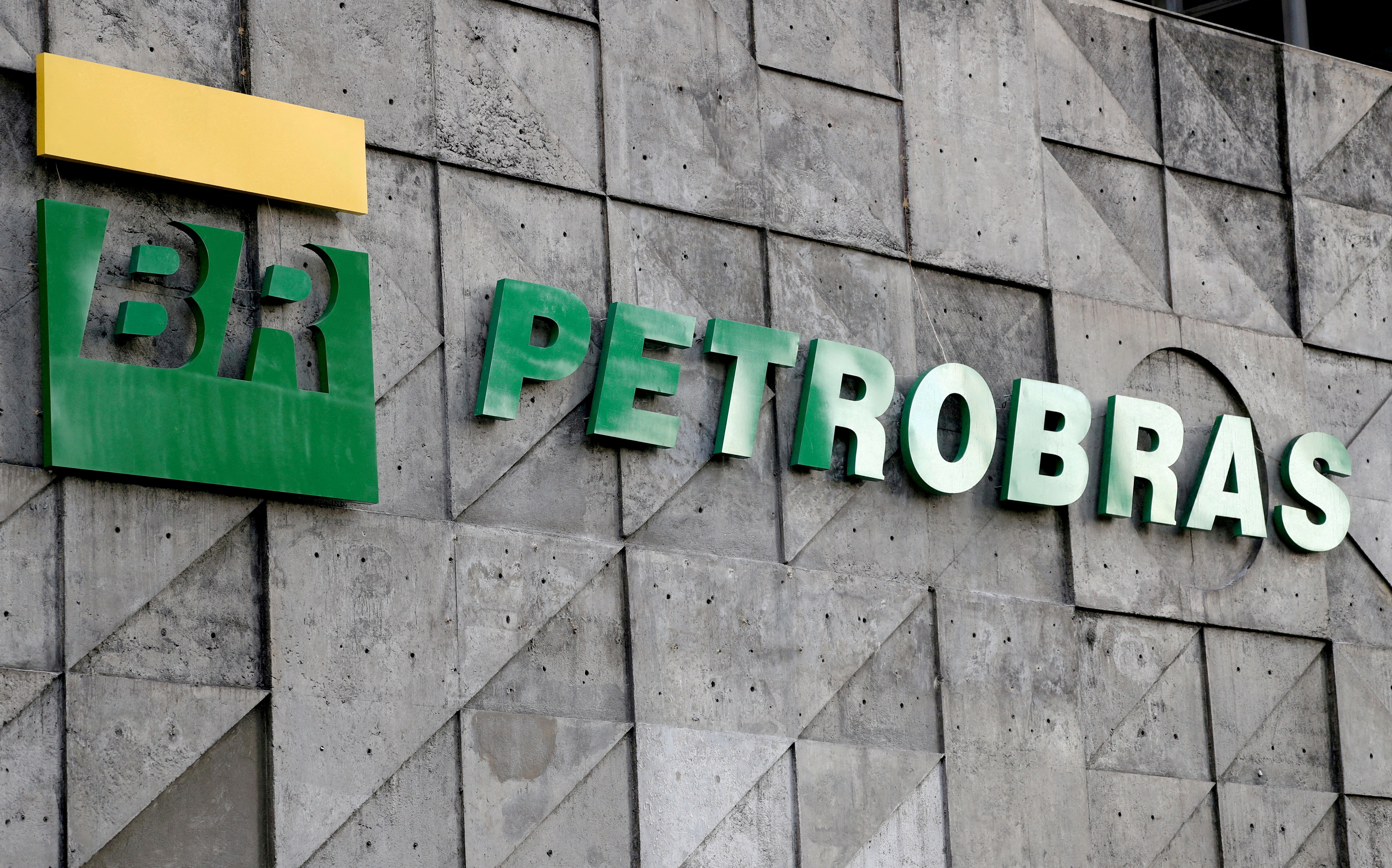 The logo of Brazil's state-run Petrobras oil company is seen at its headquarters in Rio de Janeiro, Brazil