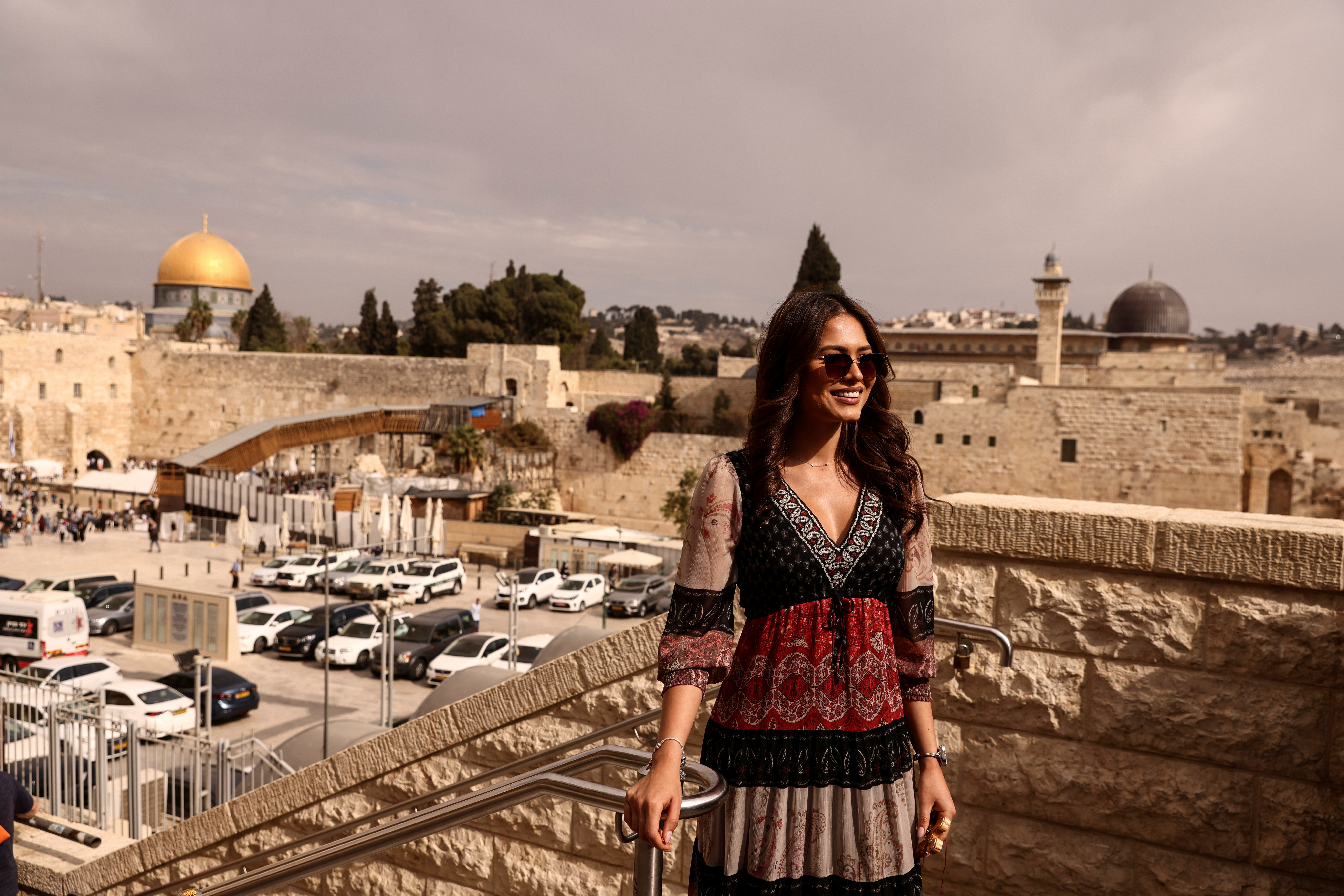 Reigning Miss Universe Andrea Meza of Mexico visits the Holy Sites in Jerusalem's Old City