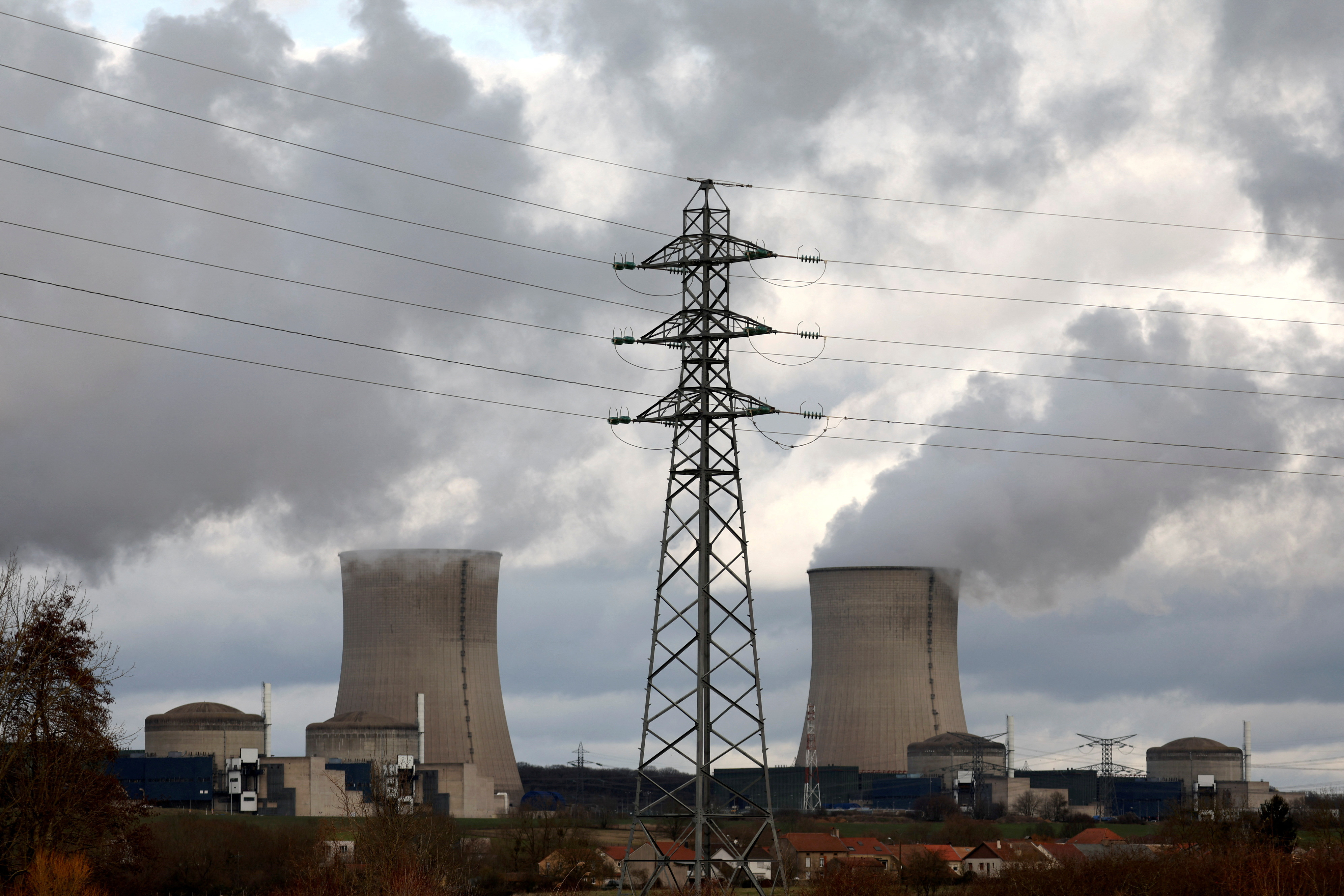 A general view shows the cooling towers and the reactors of the Electricite de France (EDF) nuclear power plant in Cattenom