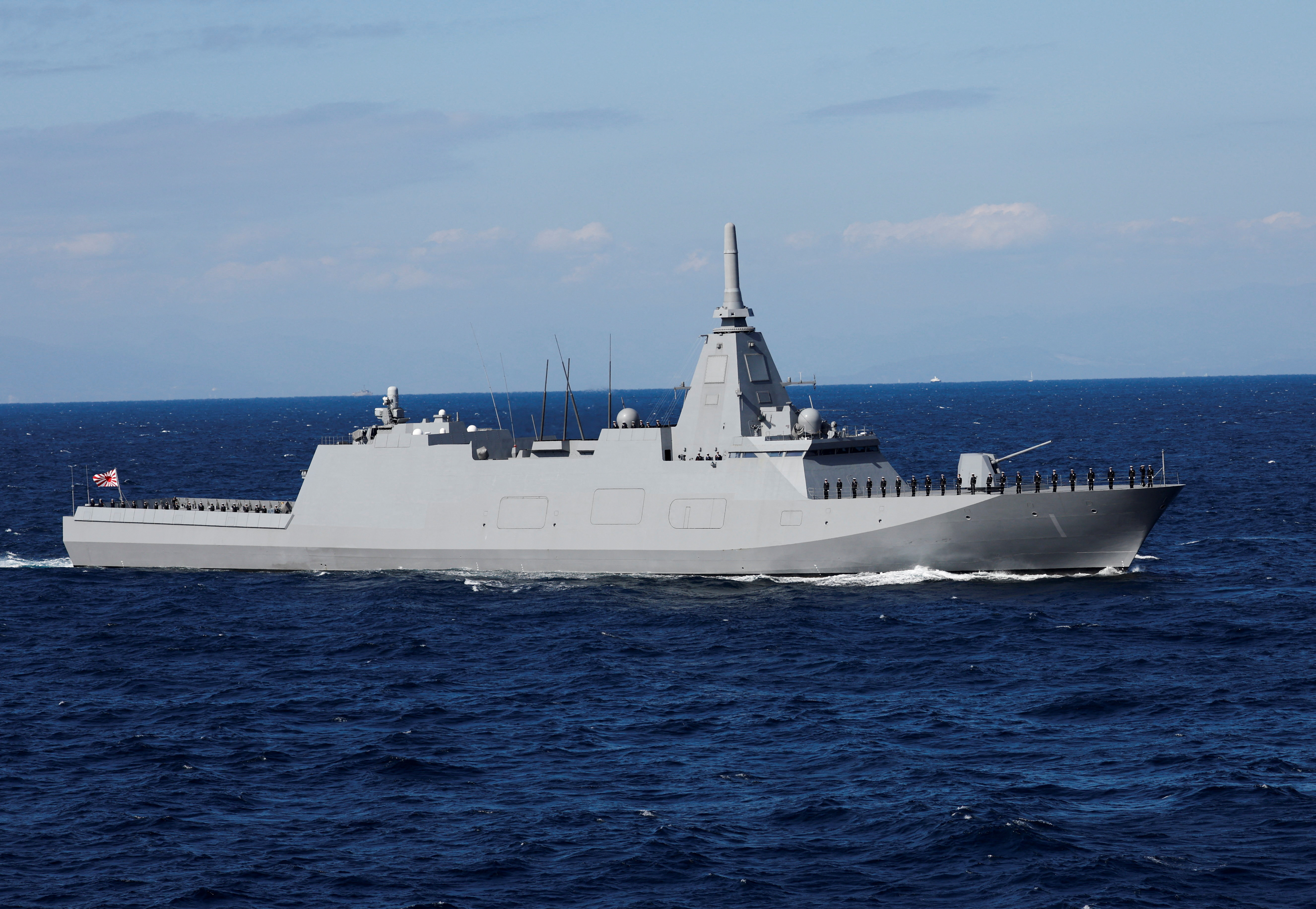 Japan's Maritime Self-Defense Force's JS Mogami takes part in International Fleet Review at Sagami Bay