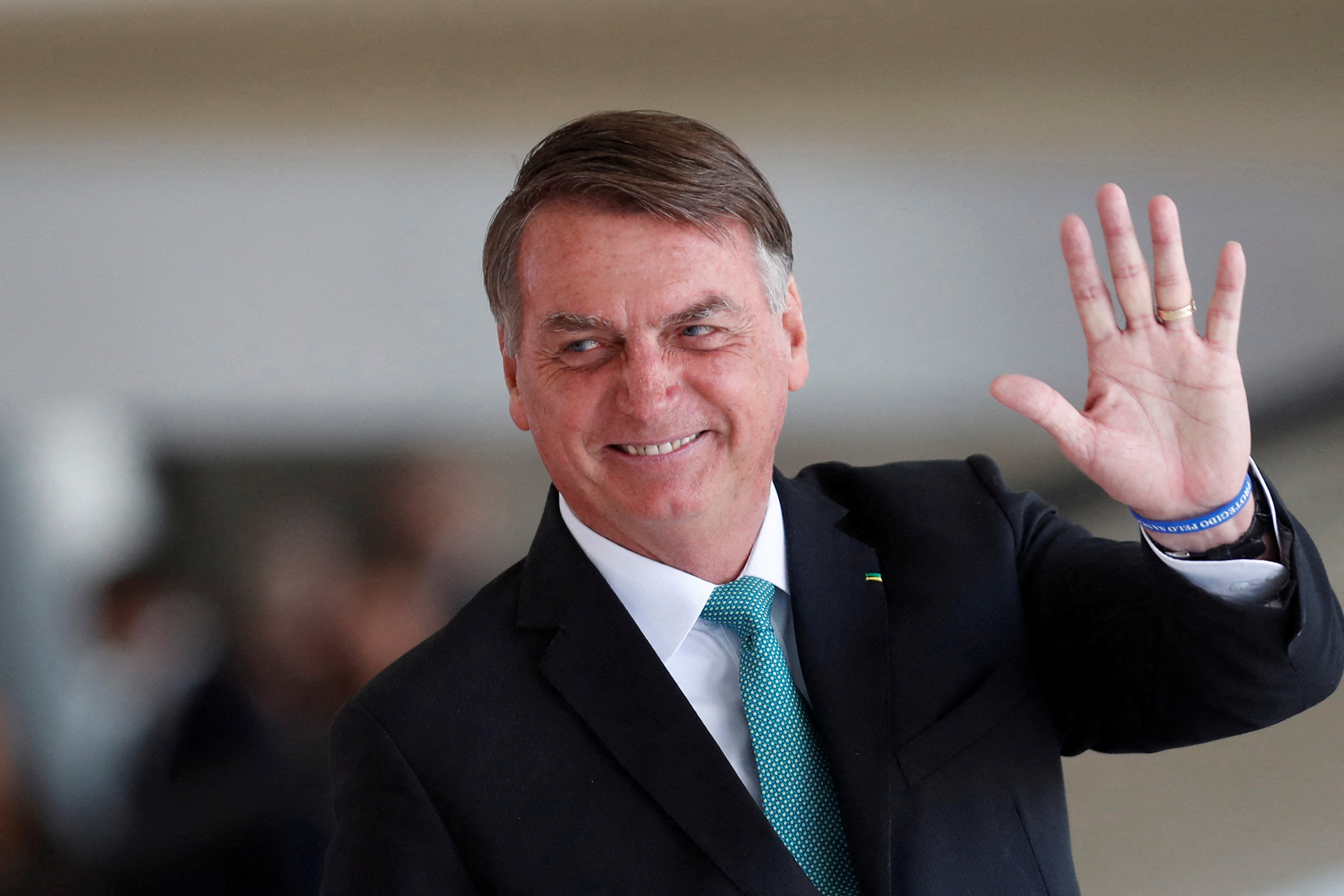 Brazil's President Jair Bolsonaro welcomes Hungary's President Katalin Novak in Brasilia