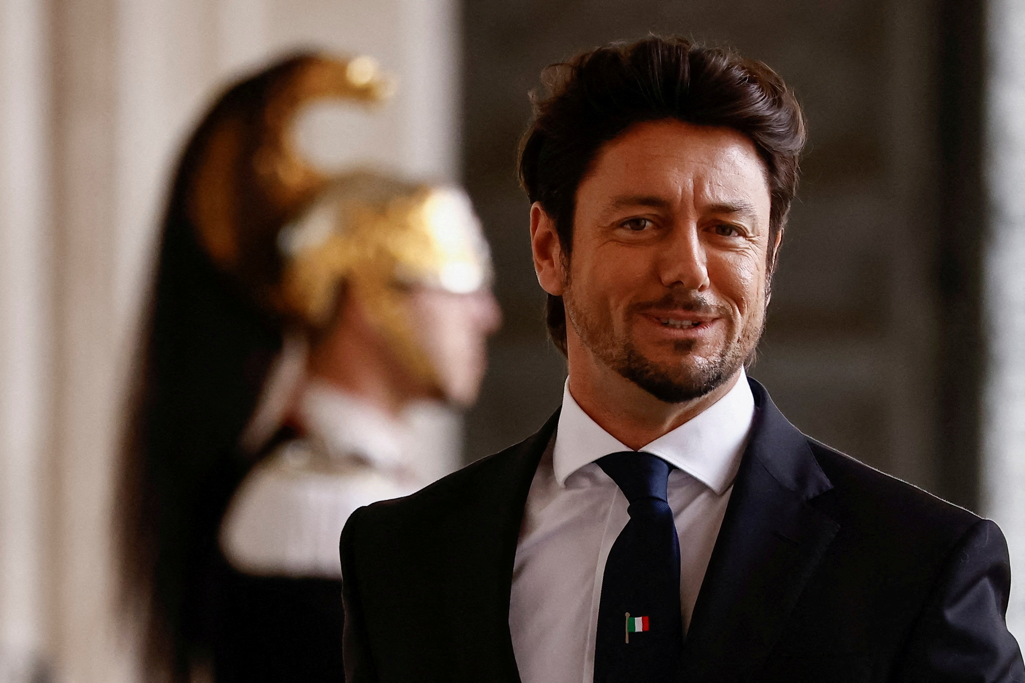 Giambruno attends Meloni's swearing-in ceremony at Quirinale Palace, in Rome