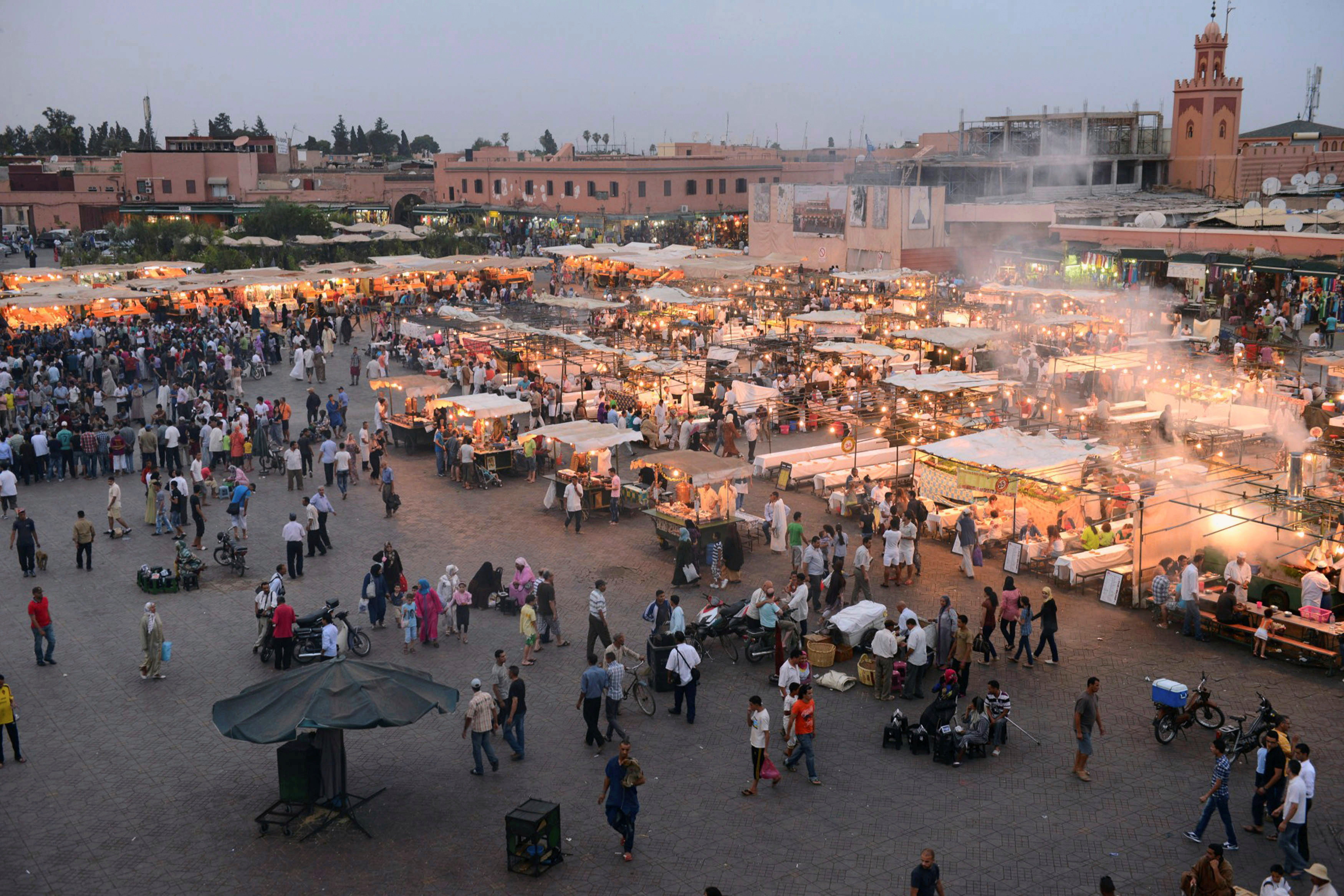 A general view of Marrakesh's famous Jemma el-Fnaa square