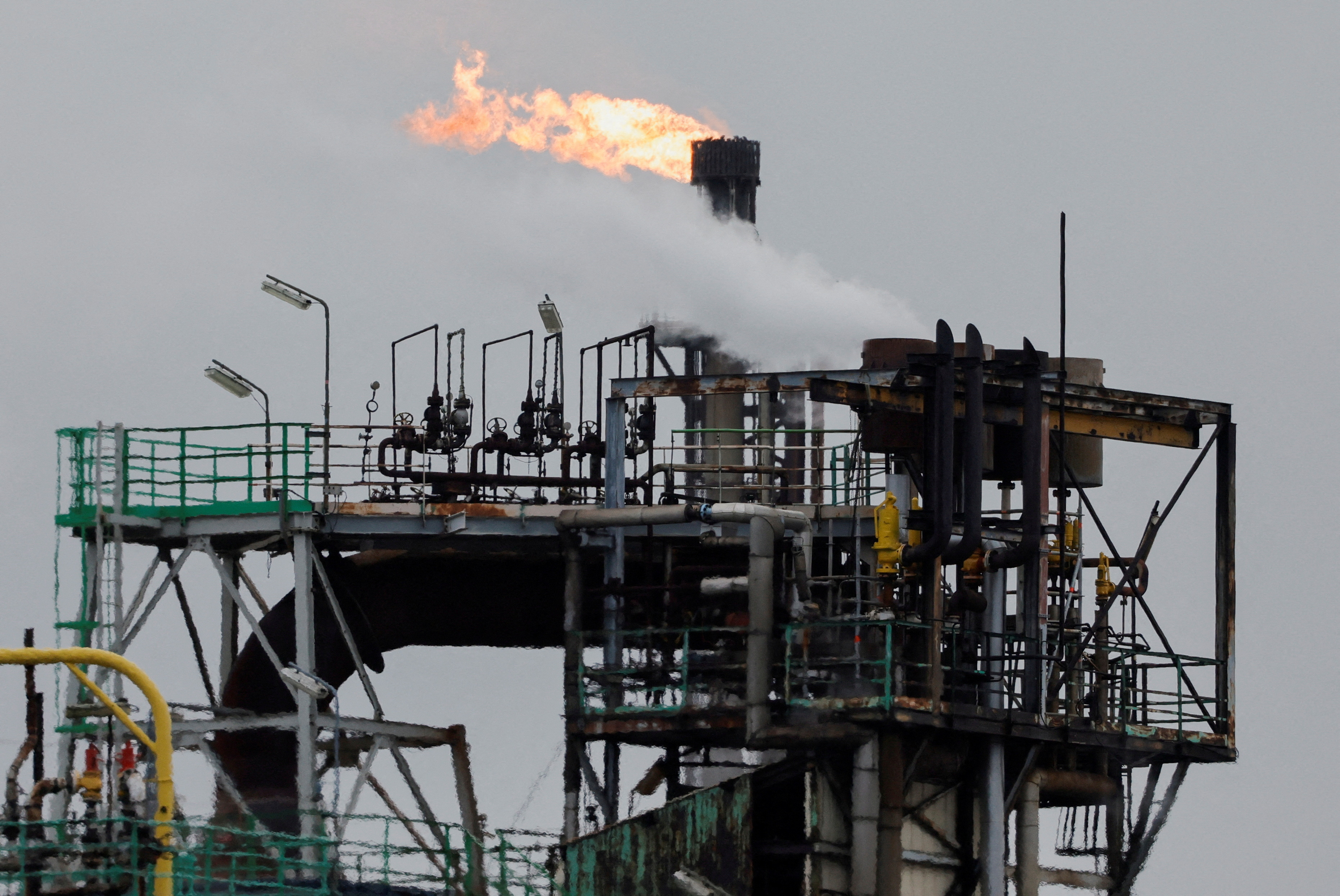 A view shows the ExxonMobil oil refinery in Port-Jerome-sur-Seine