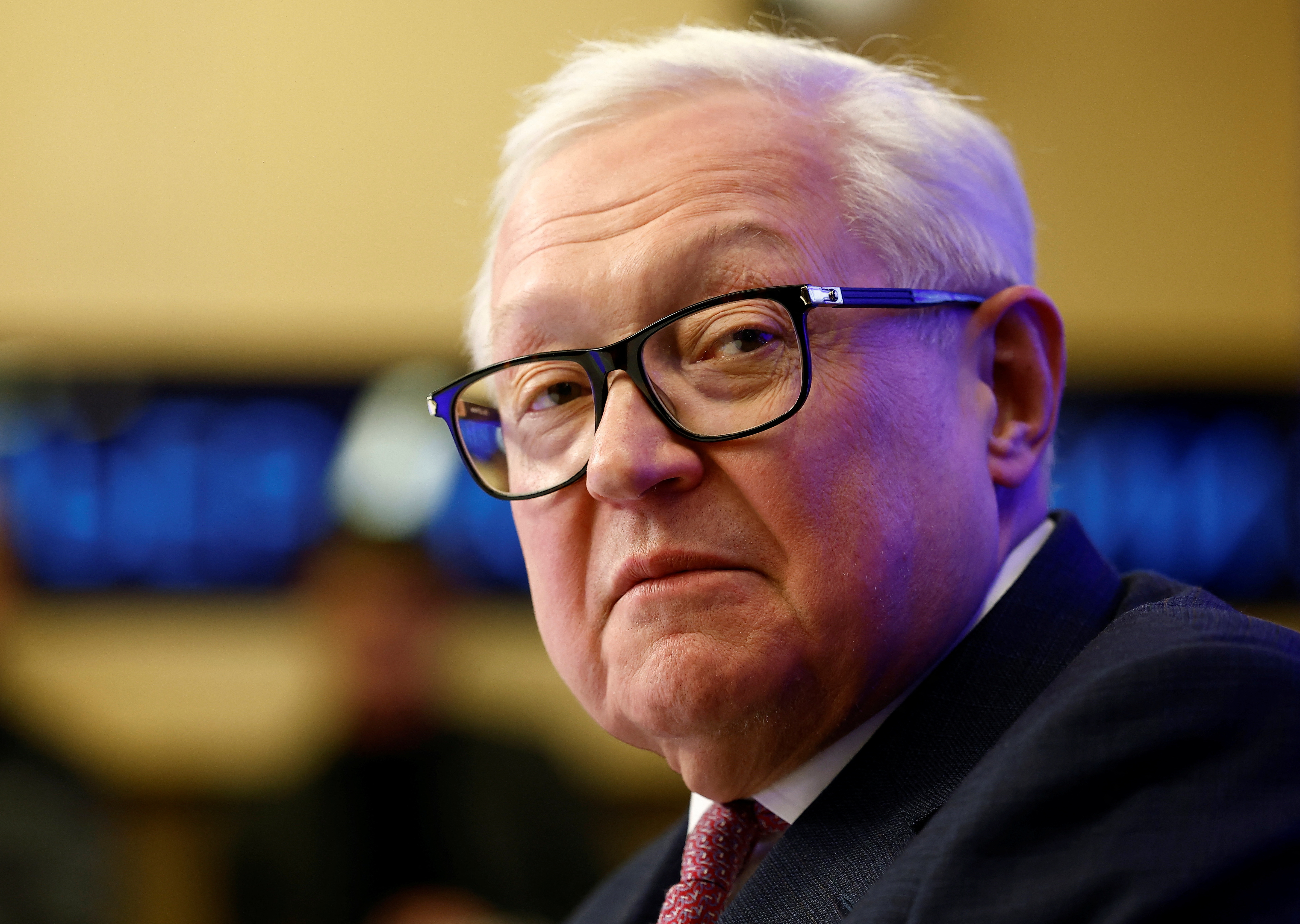 Russia's Deputy Foreign Minister Sergei Ryabkov holds a press conference in Moscow