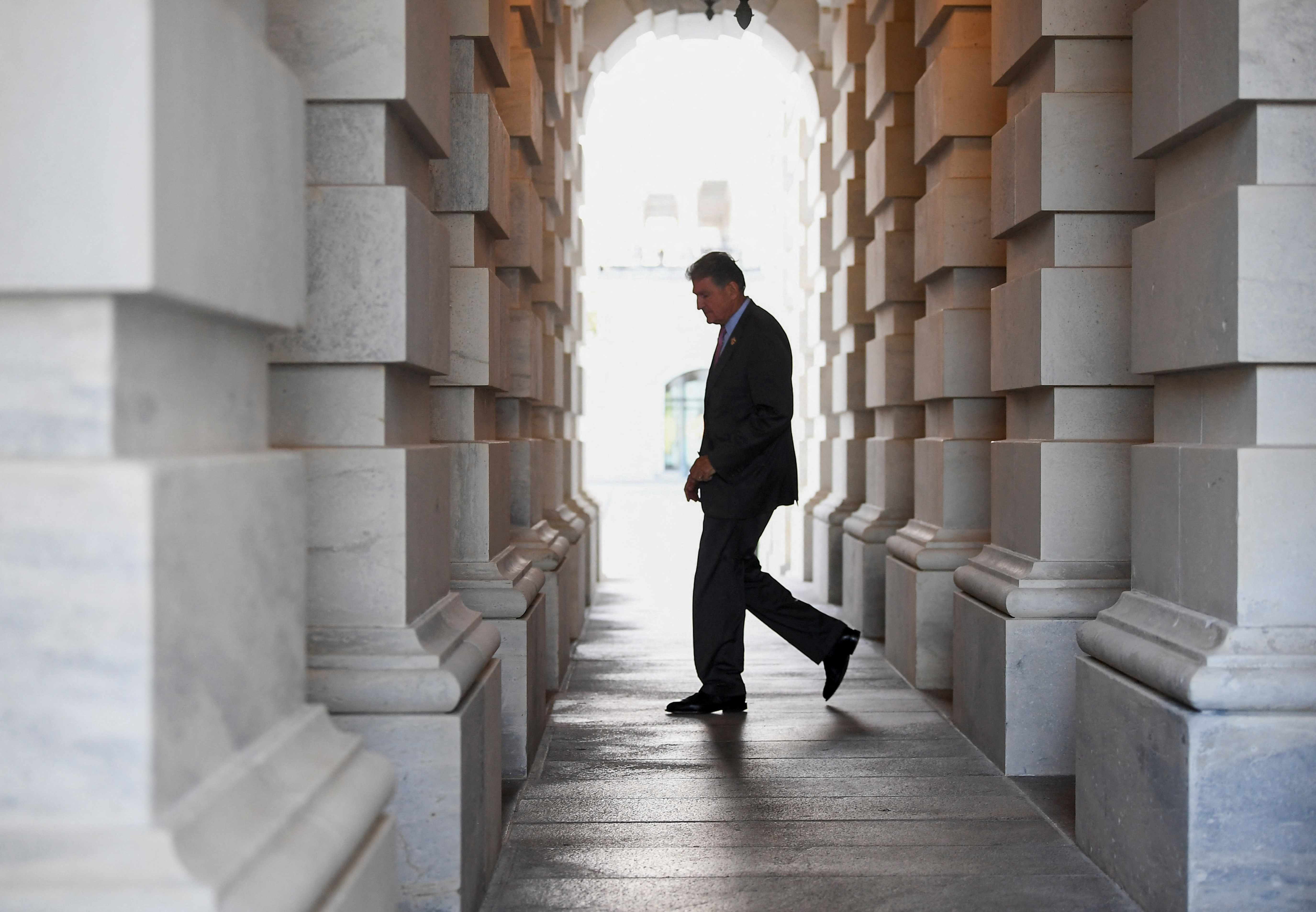 Sen. Joe Manchin (D-WV) leaves the U.S. Capitol in Washington