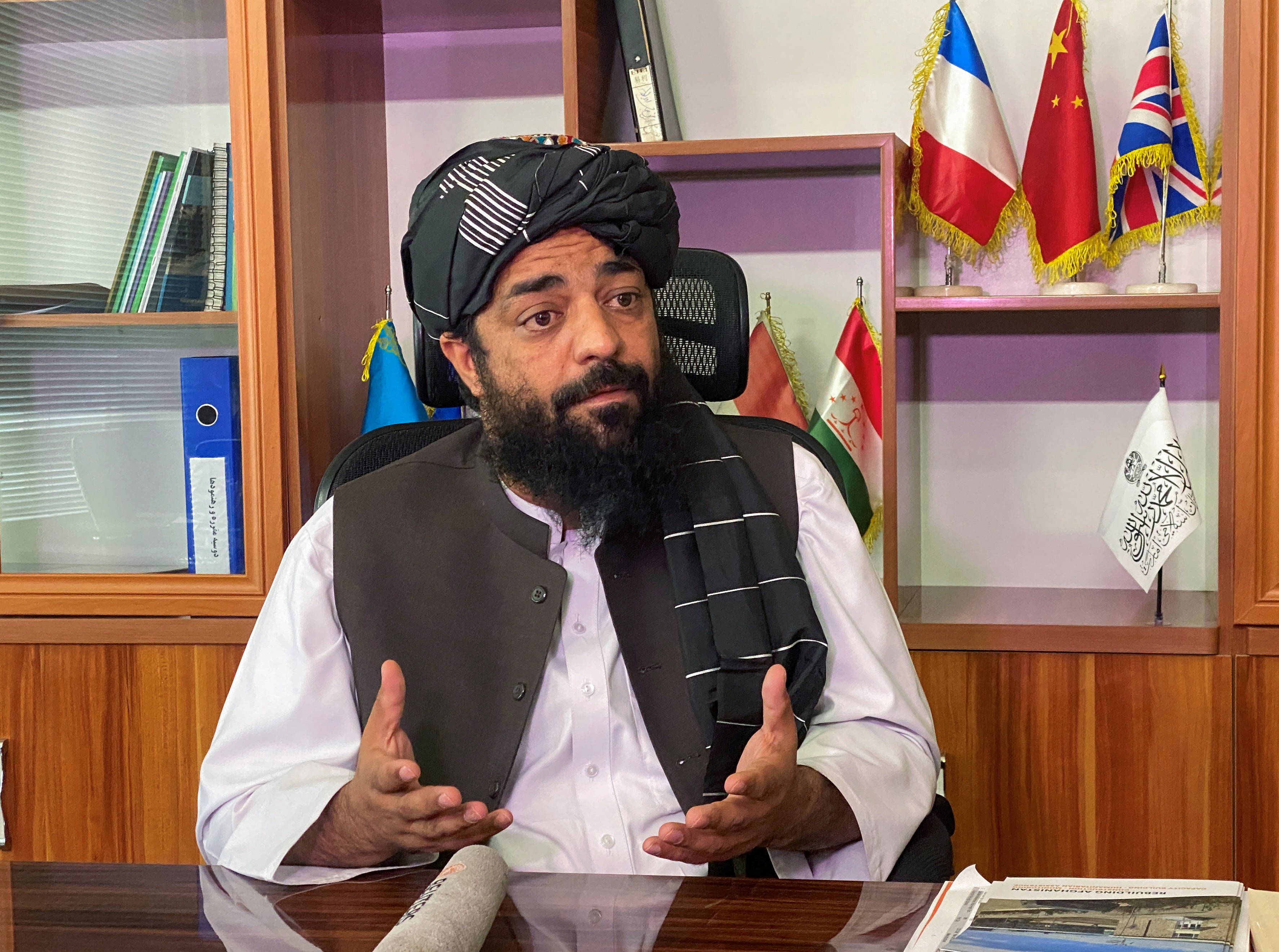 Waheedullah Hashimi, Director of External Programmes and Aid at the Ministry of Education, speaks during an interview in Kabul, Afghanistan October 31, 2021. Picture taken on October 31, 2021. REUTERS/Yosri Al Jamal