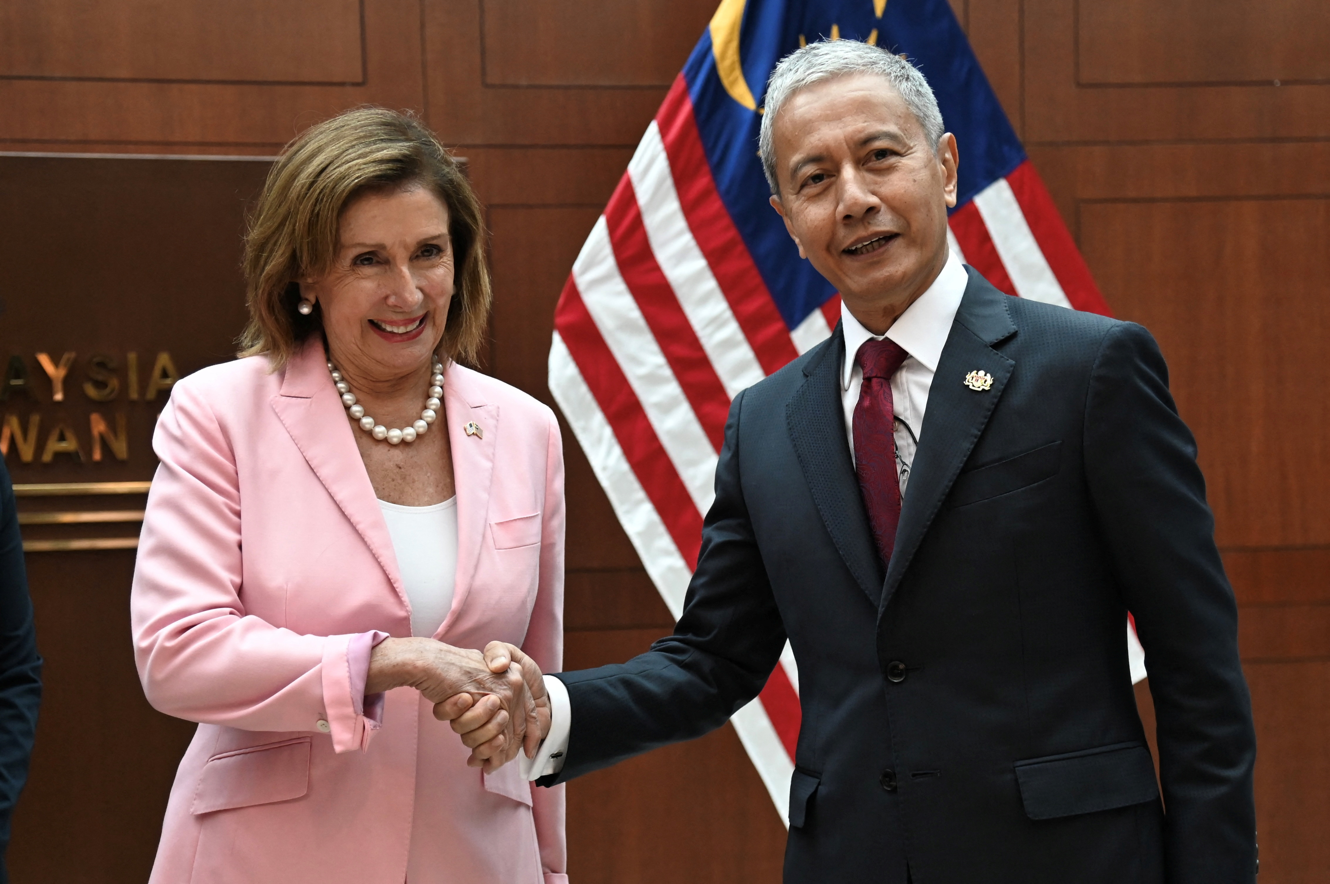 U.S. House of Representatives Speaker Nancy Pelosi meets Malaysia's Parliament Speaker Azhar Azizan Harun in Kuala Lumpur