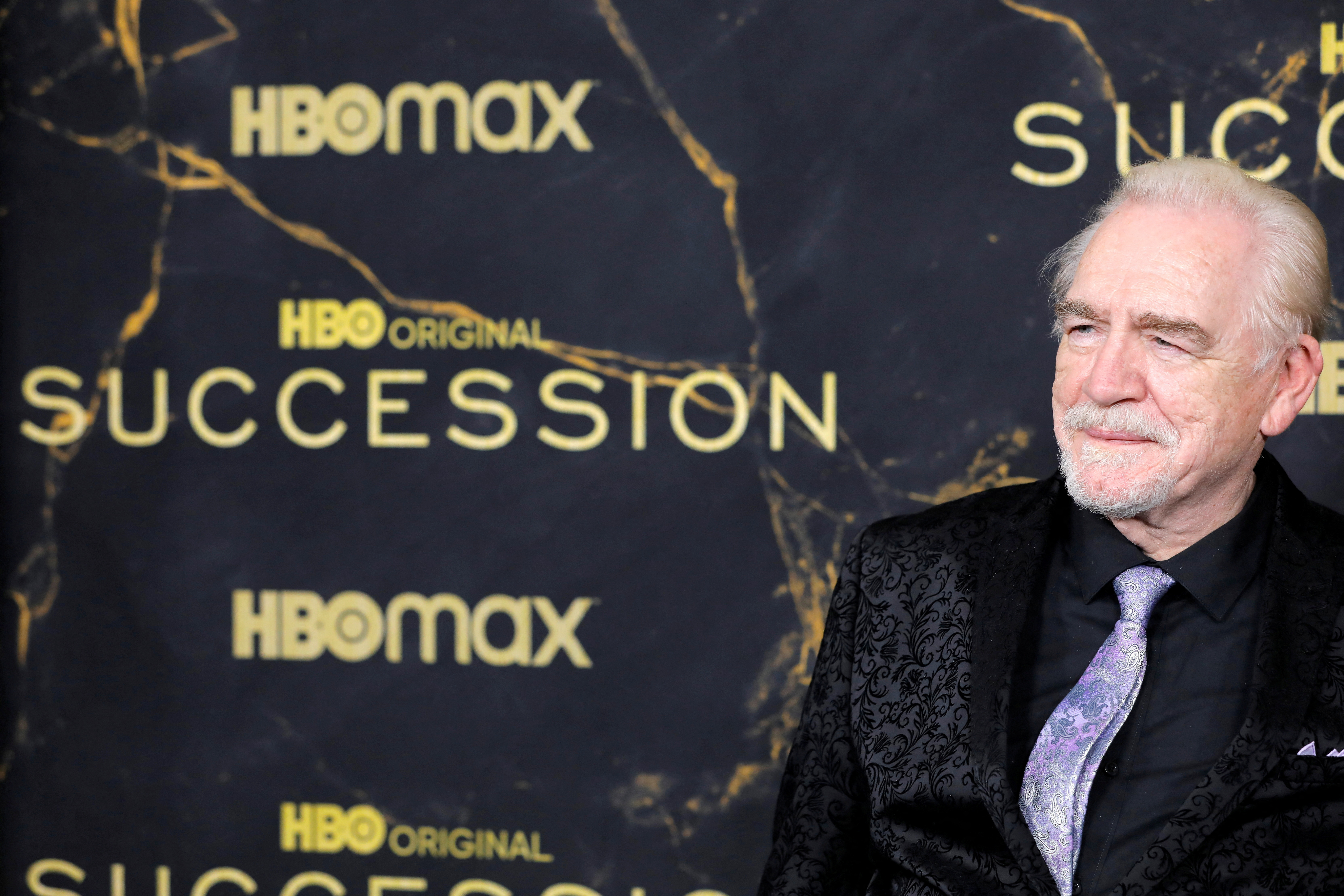 Brian Cox poses while attending the premiere of the third season of "Succession" in Manhattan, New York