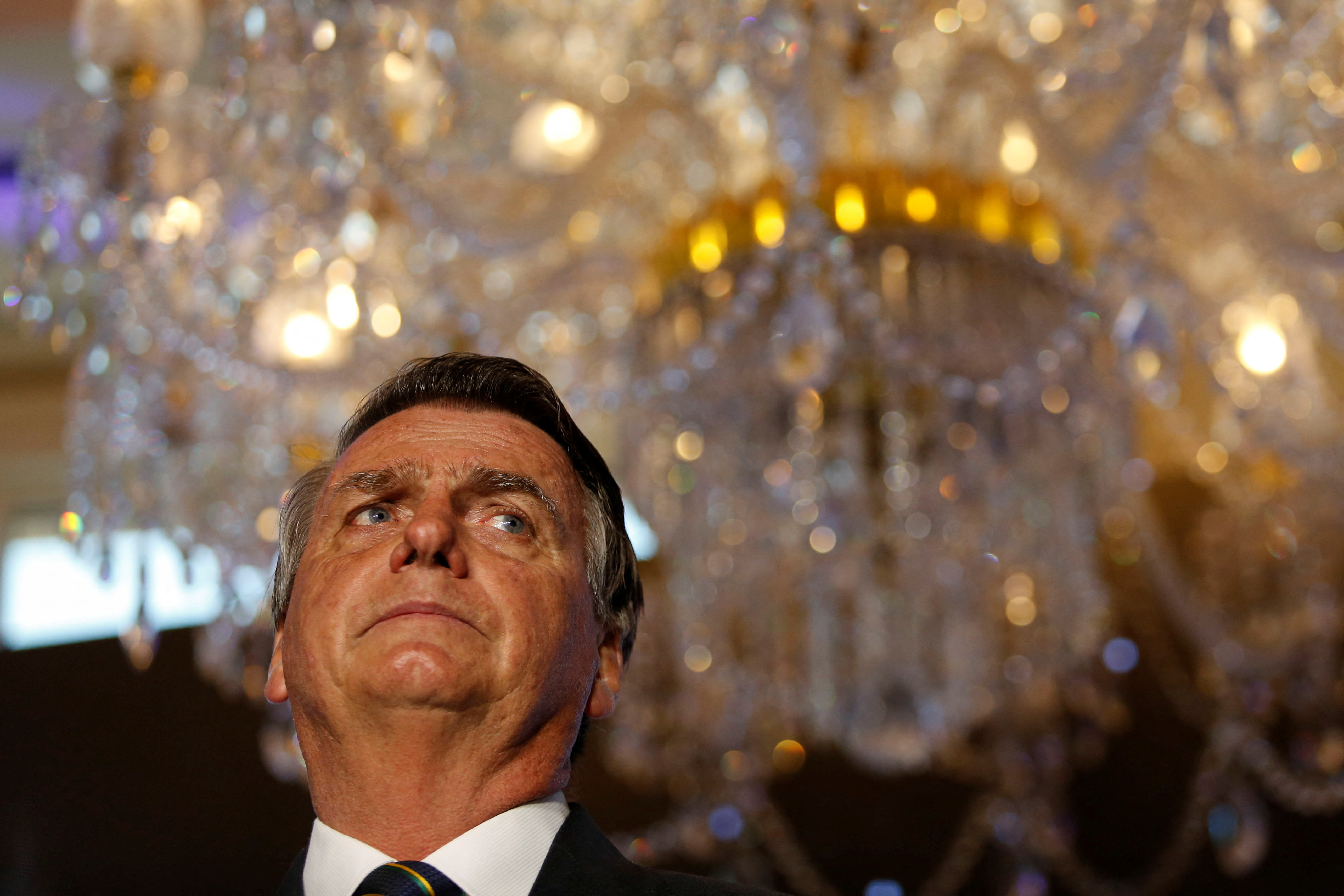 Former Brazilian President Jair Bolsonaro speaks at a Turning Point USA event in Doral