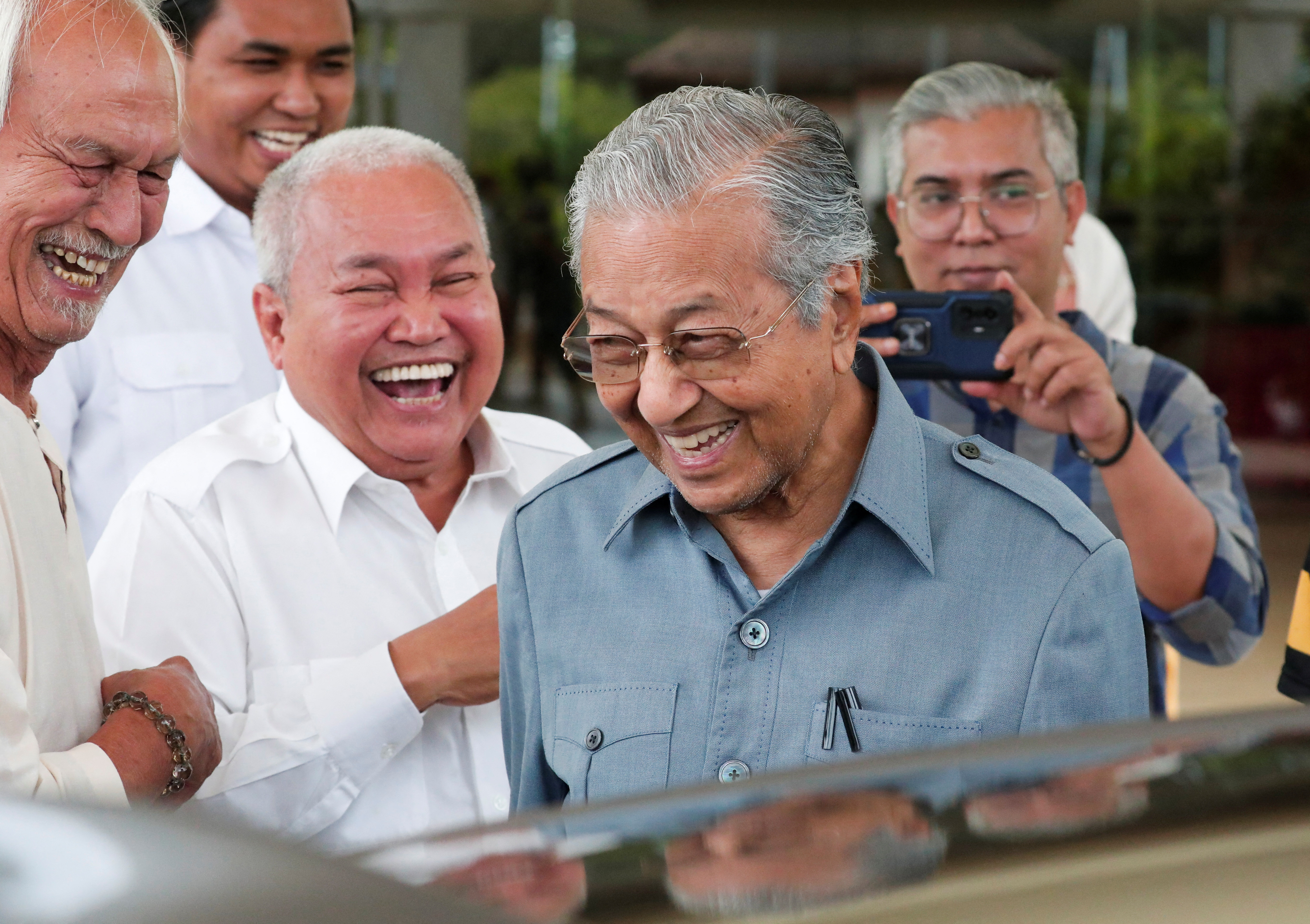 Former Malaysian Prime Minister Mahathir Mohamad attends a news conference at Putrajaya