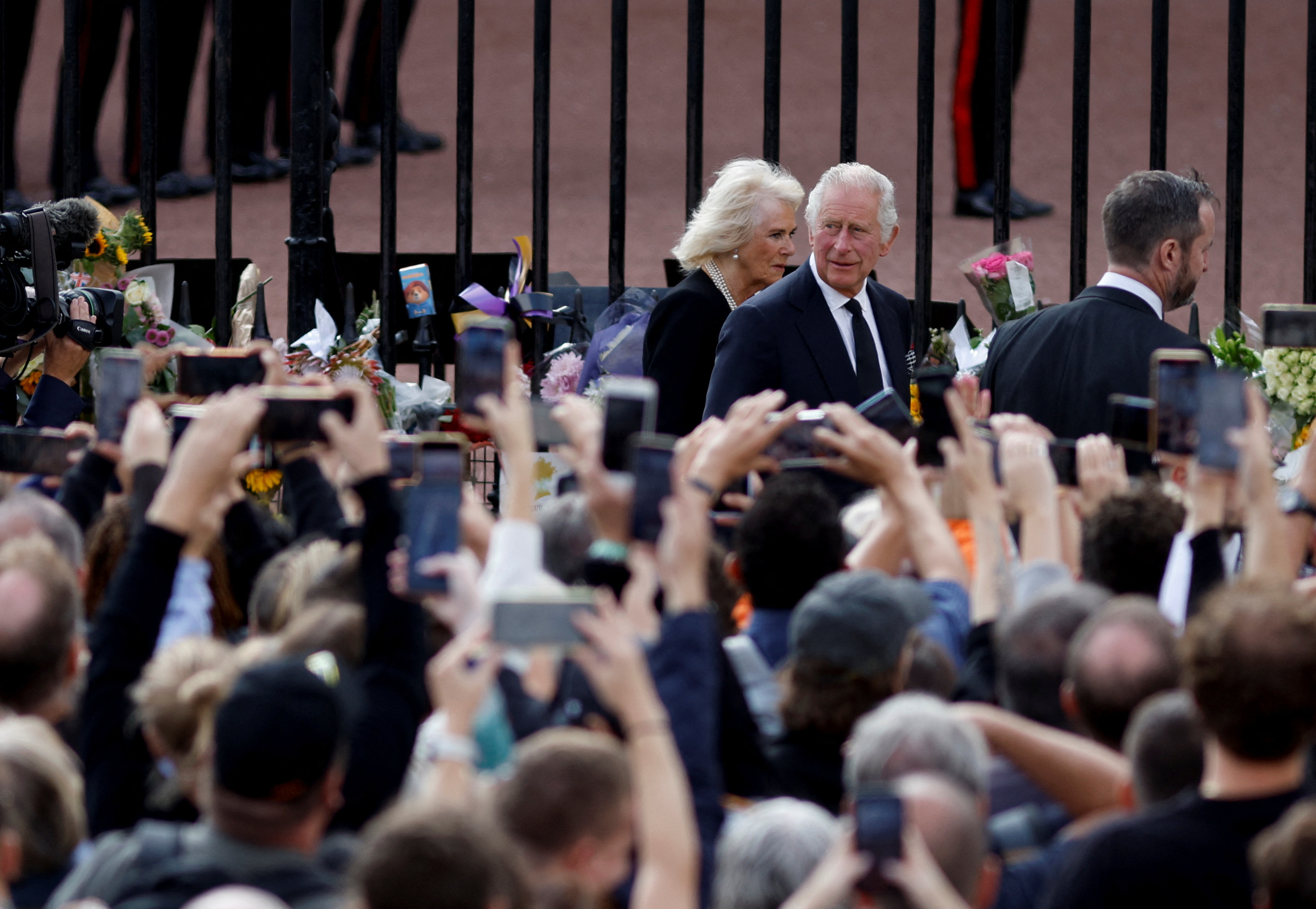 King Charles greets wellwishers outside Buckingham Palace Reuters