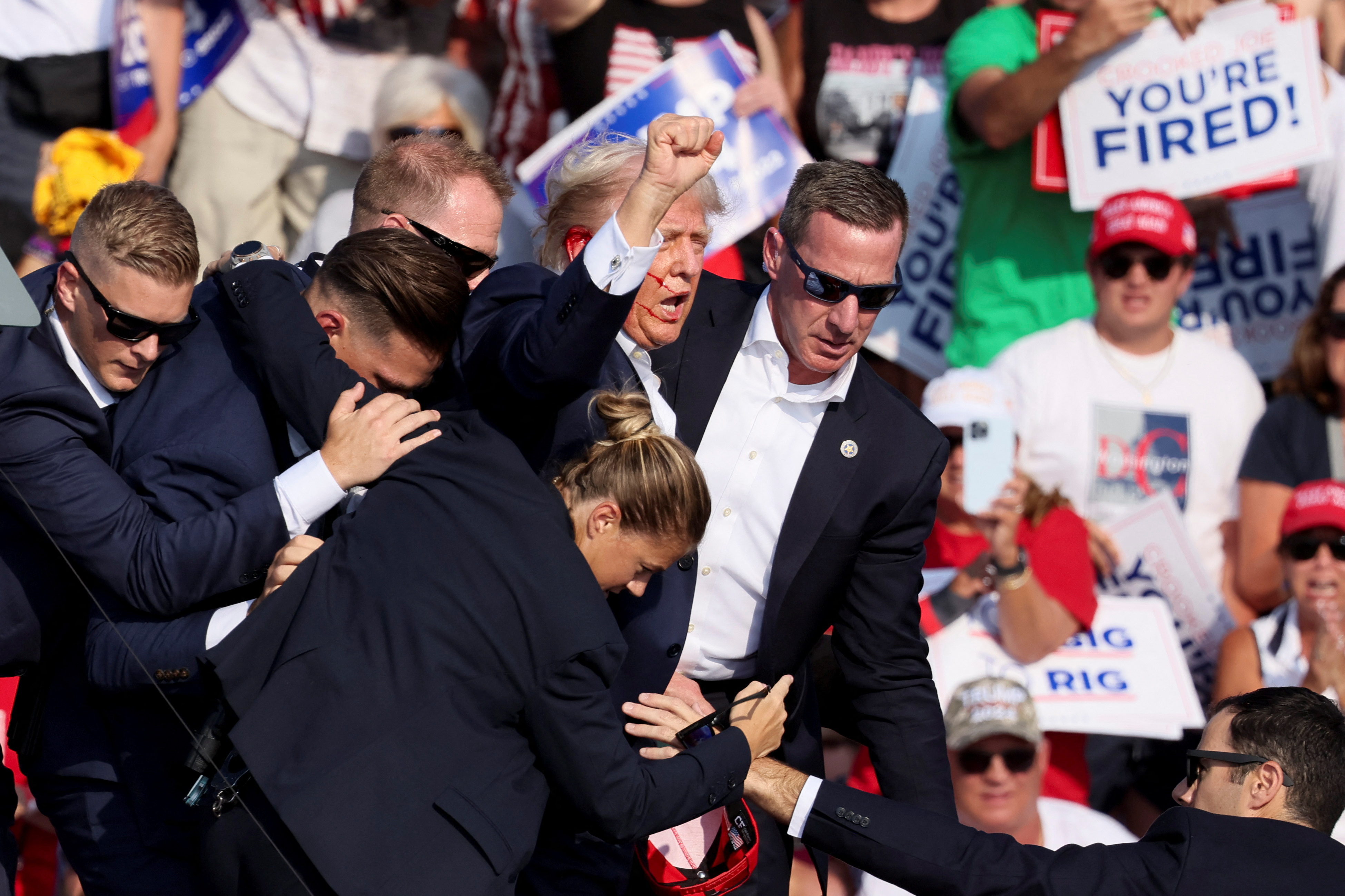 Republican presidential candidate Donald Trump holds a campaign rally in Butler