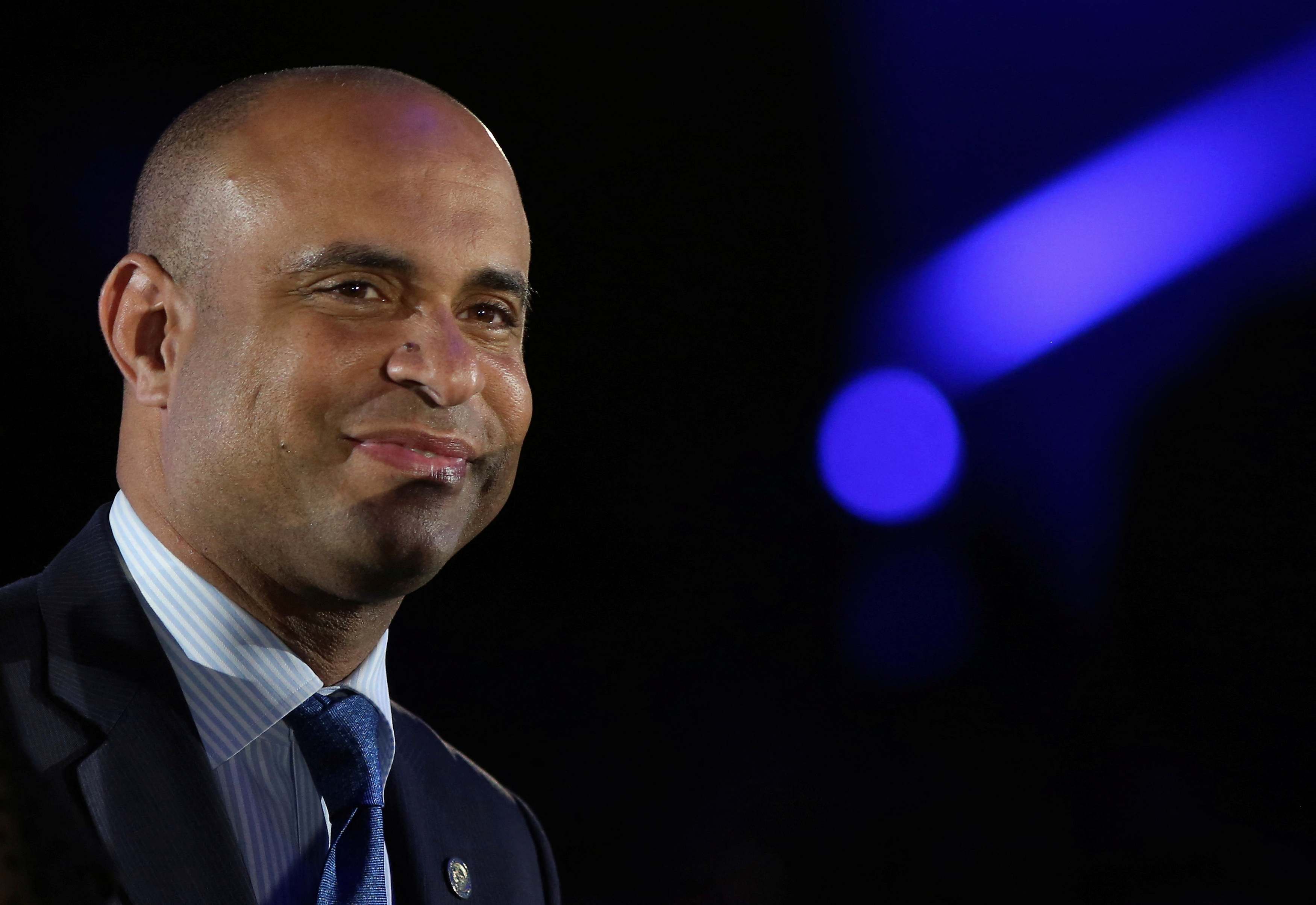 Haiti's PM Lamothe looks on at a Salesforce.com Dreamforce event in San Francisco