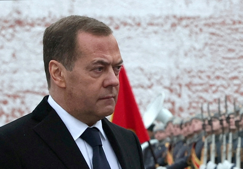 Russia's Deputy head of the Security Council Medvedev marks Army Day