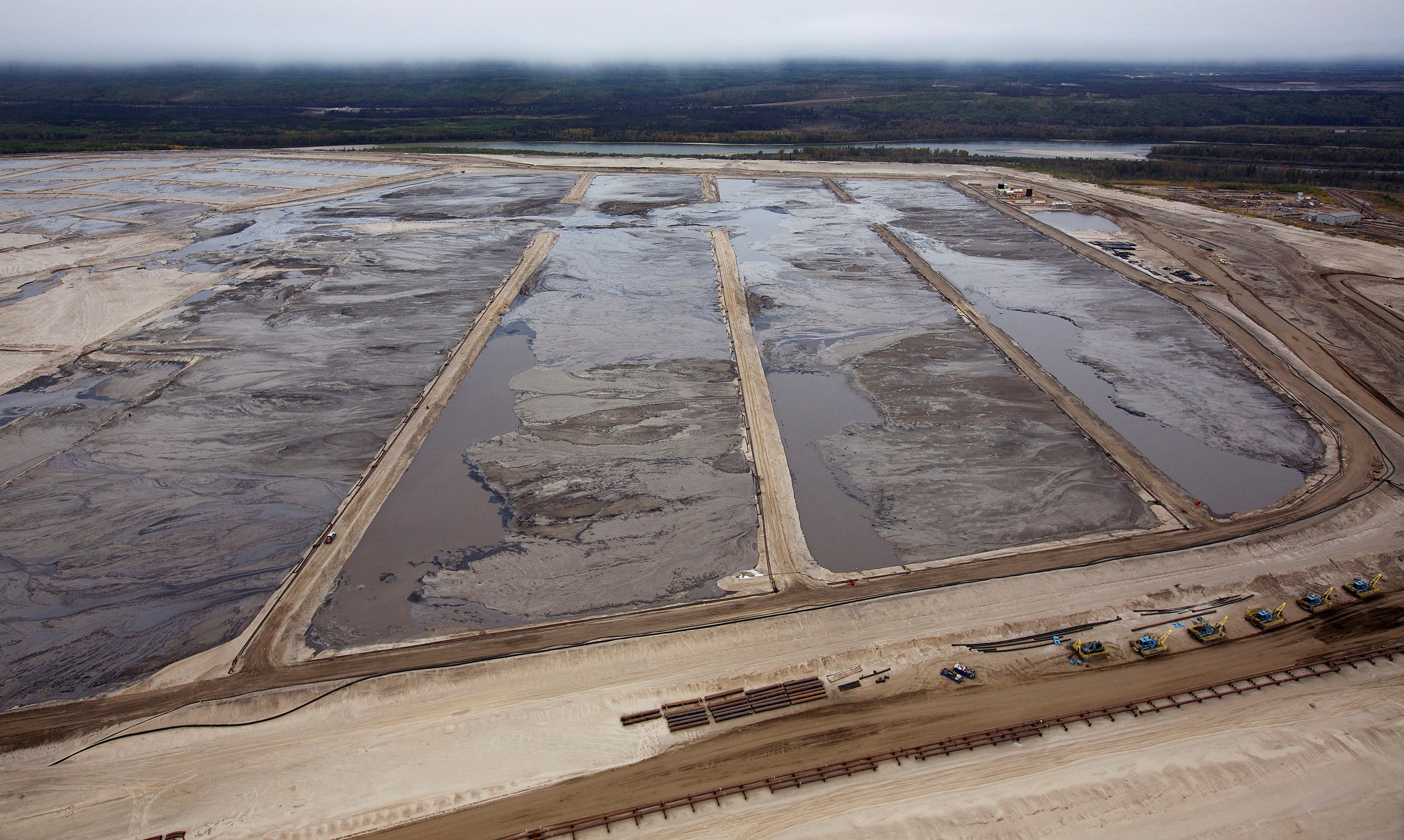A tailings pond at the Suncor tar sands mining operations near Fort McMurray.