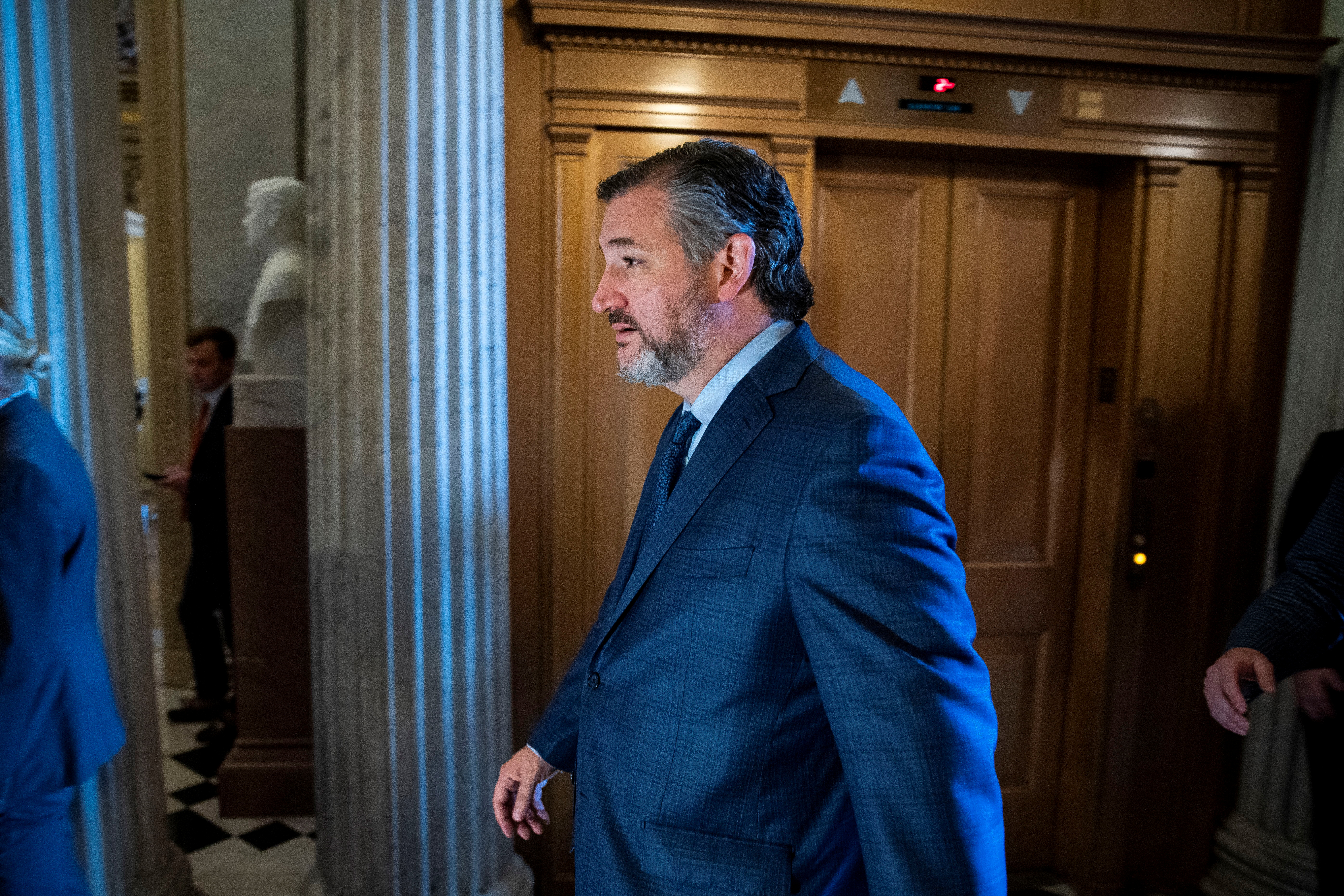 U.S. Senator Ted Cruz heads to the Senate floor for a vote in the U.S. Capitol
