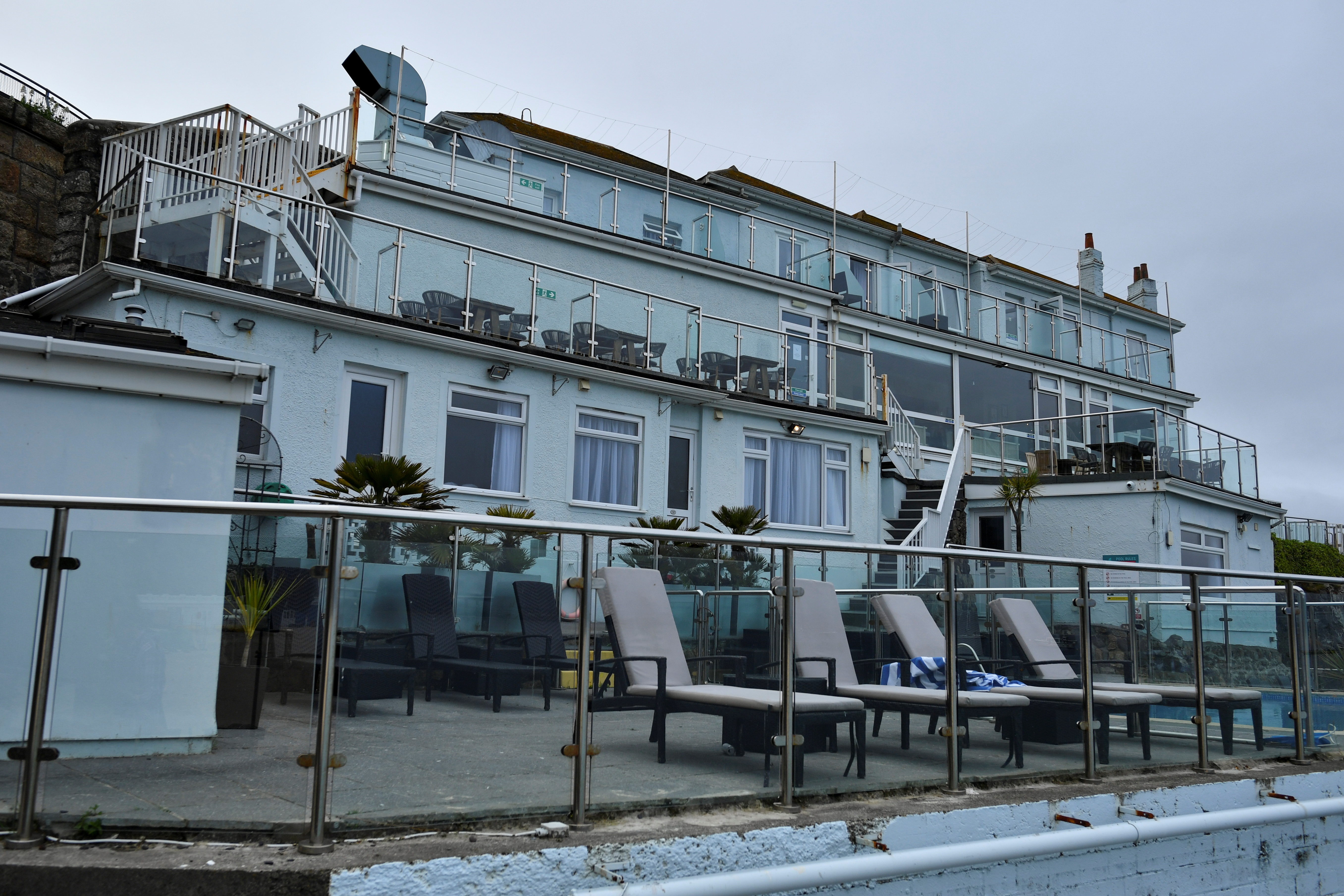 The Pedn Olva Hotel is seen, after it was closed due to a guest contracting coronavirus disease (COVID-19), during the G7 leaders summit, in St Ives