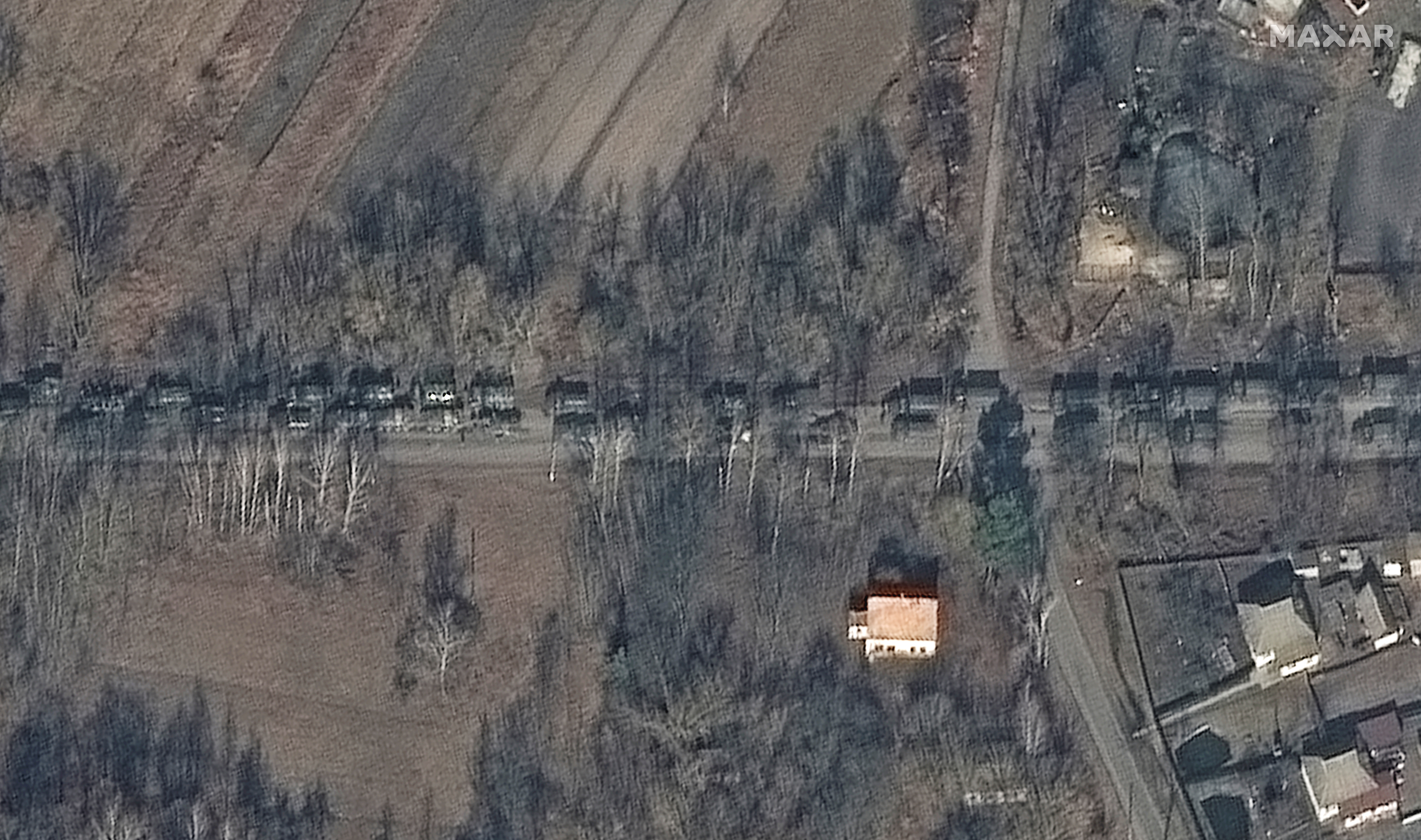 Satellite imagery shows Russian ground forces approaching Ivankiv