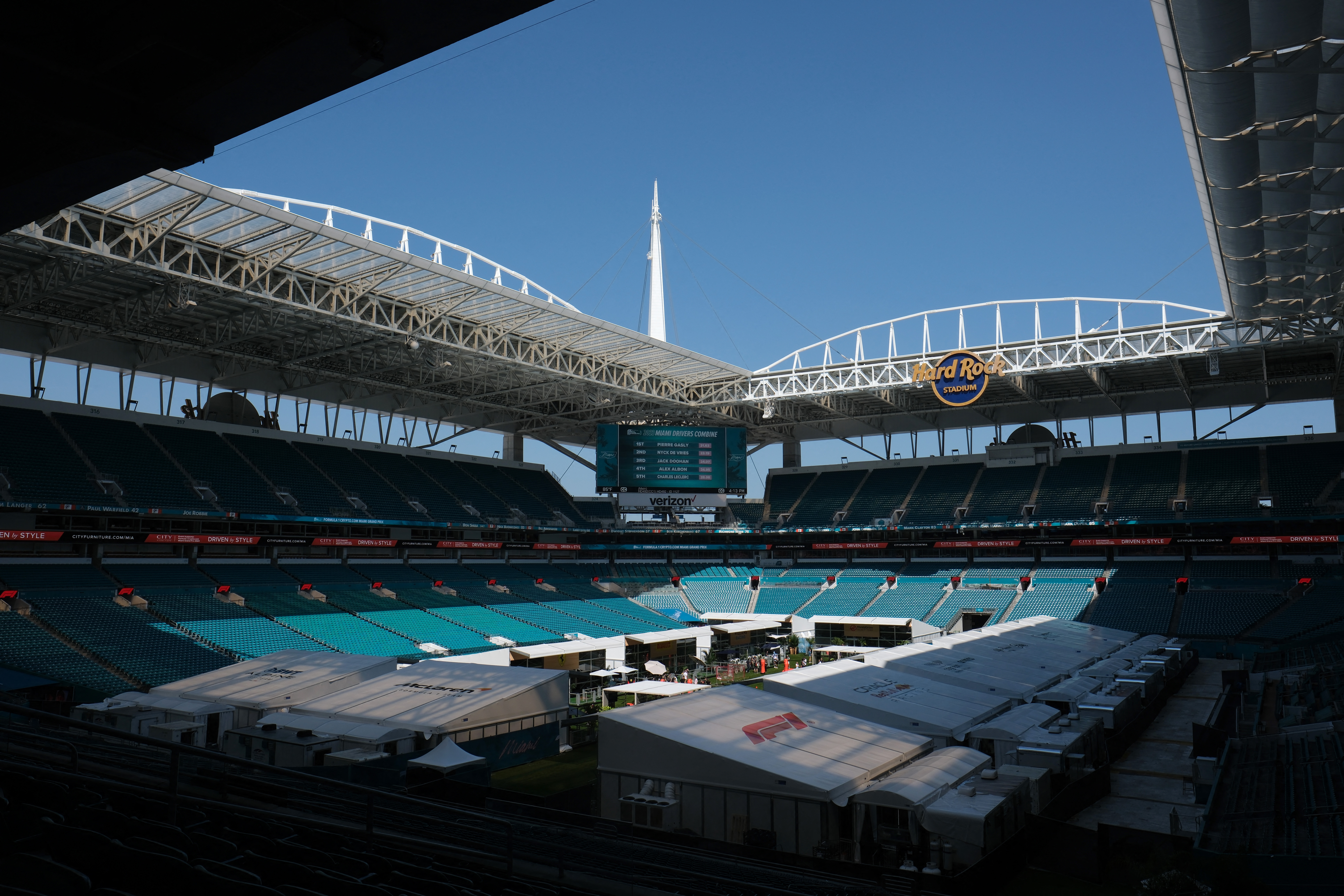 Spectacular First Images: F1 Miami Grand Prix Moving Paddock INSIDE Hard  Rock Stadium