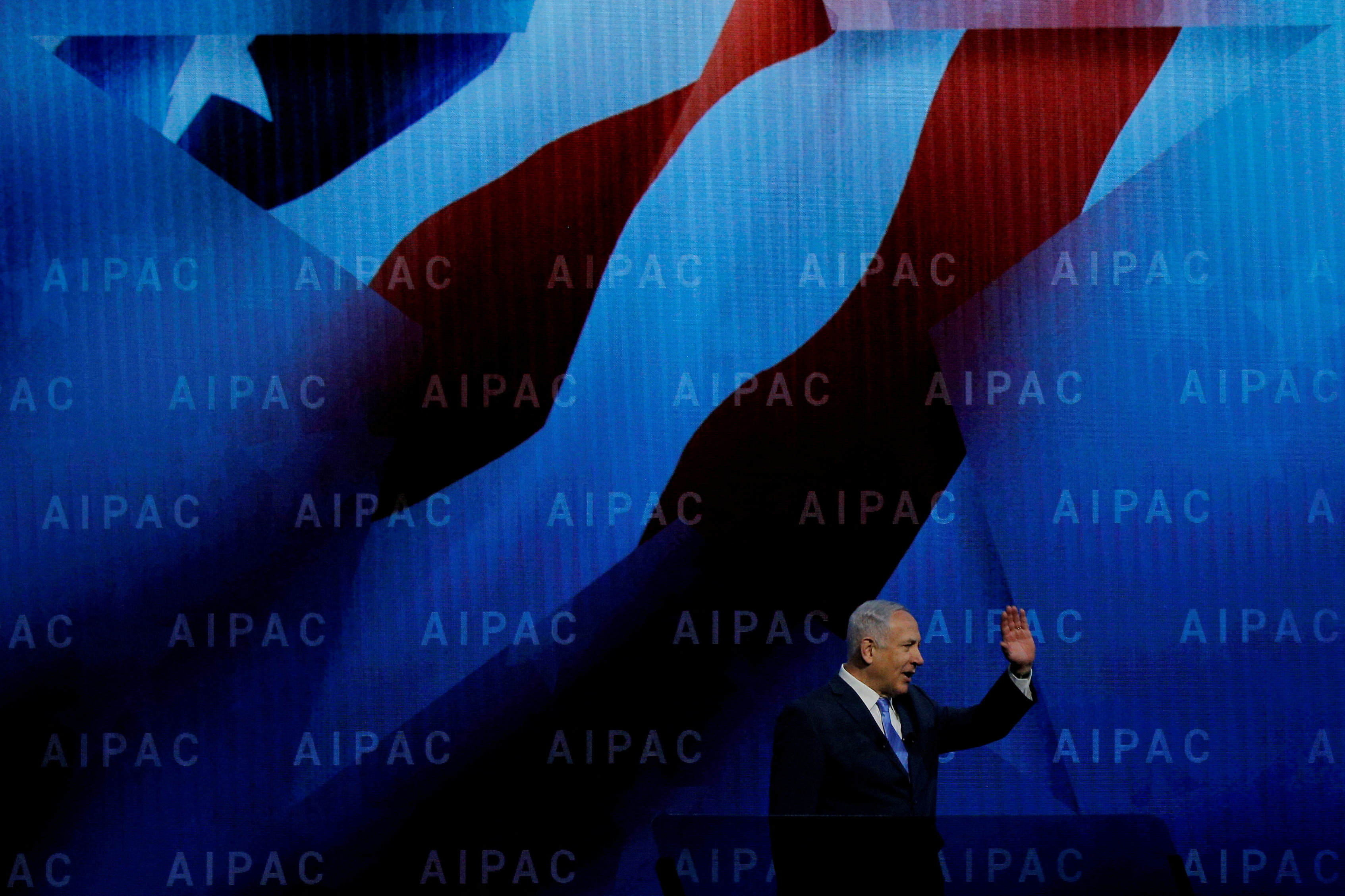 Israeli Prime Minister Benjamin Netanyahu speaks at the AIPAC policy conference in Washington