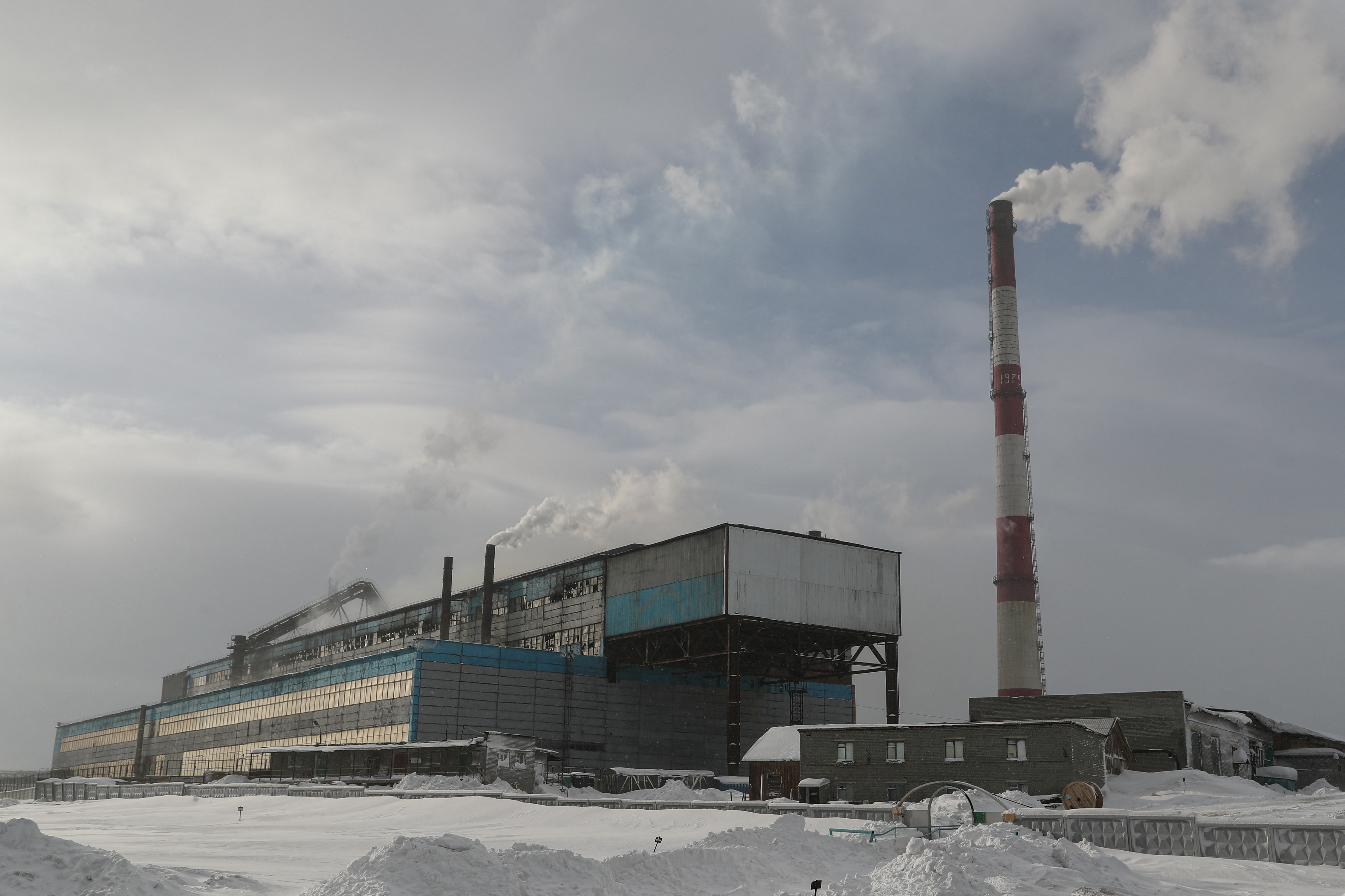 A view shows facilities of Kola Mining and Metallurgical Company in Monchegorsk
