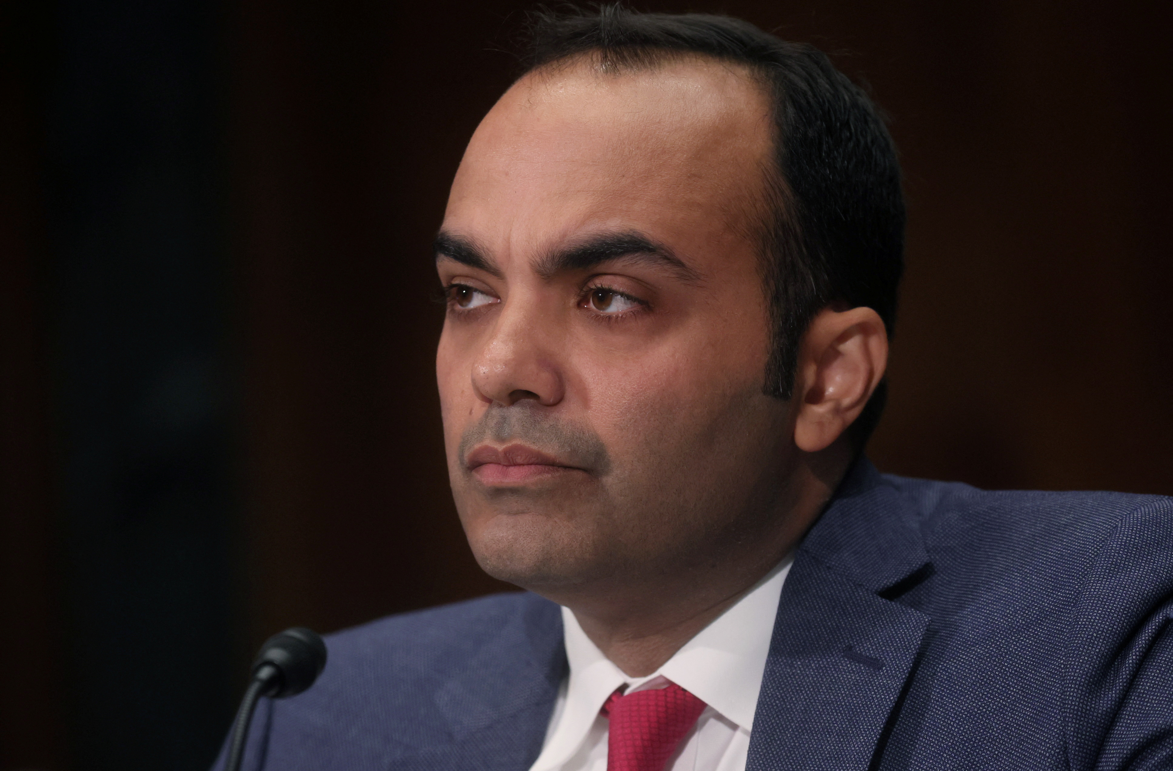 U.S. Consumer Financial Protection Bureau (CFPB) Director Rohit Chopra testifies before a Senate Banking, Housing and Urban Affairs Committee in Washington, U.S.