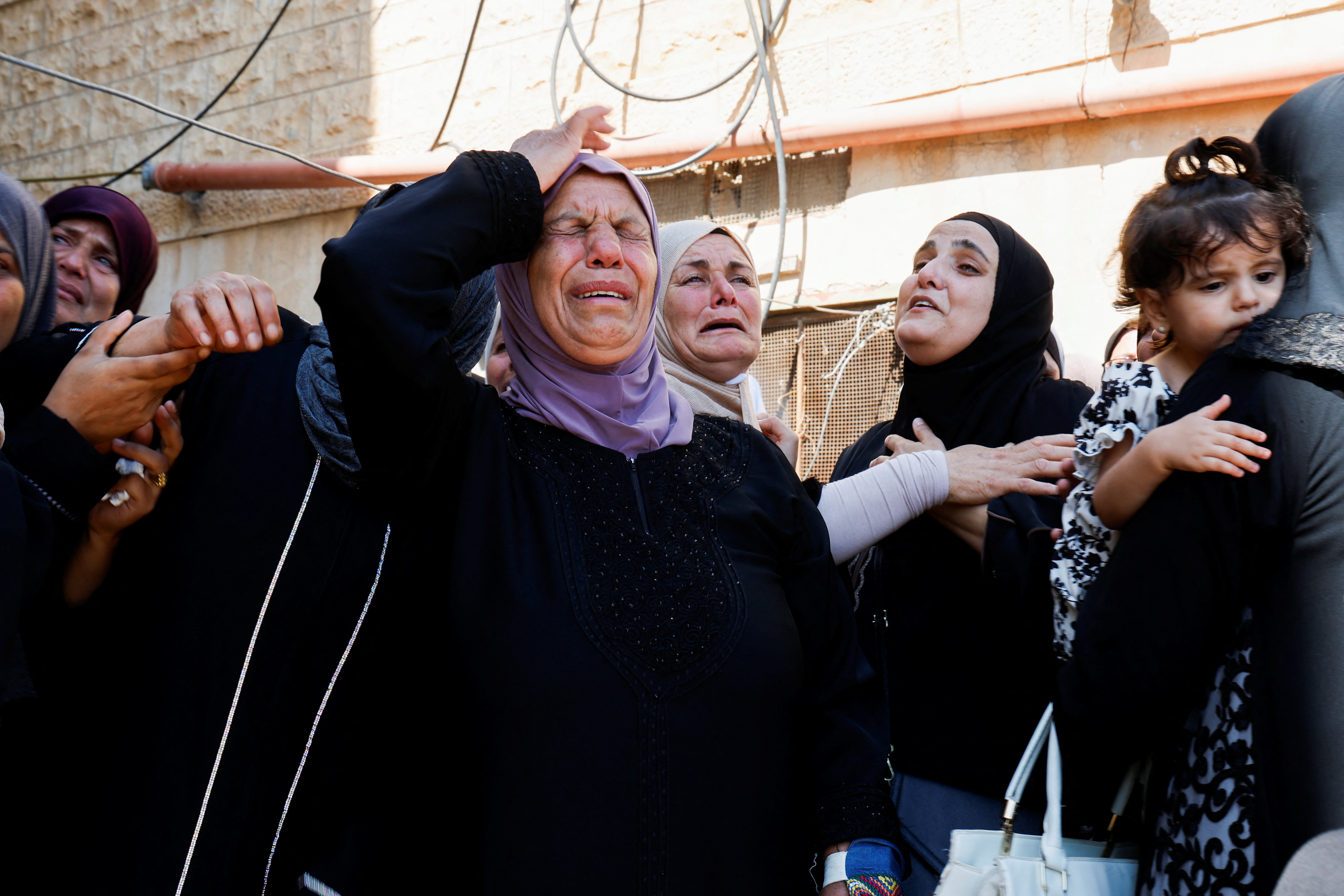 Funeral of three Palestinians who were killed in an Israeli raid, in Aqaba