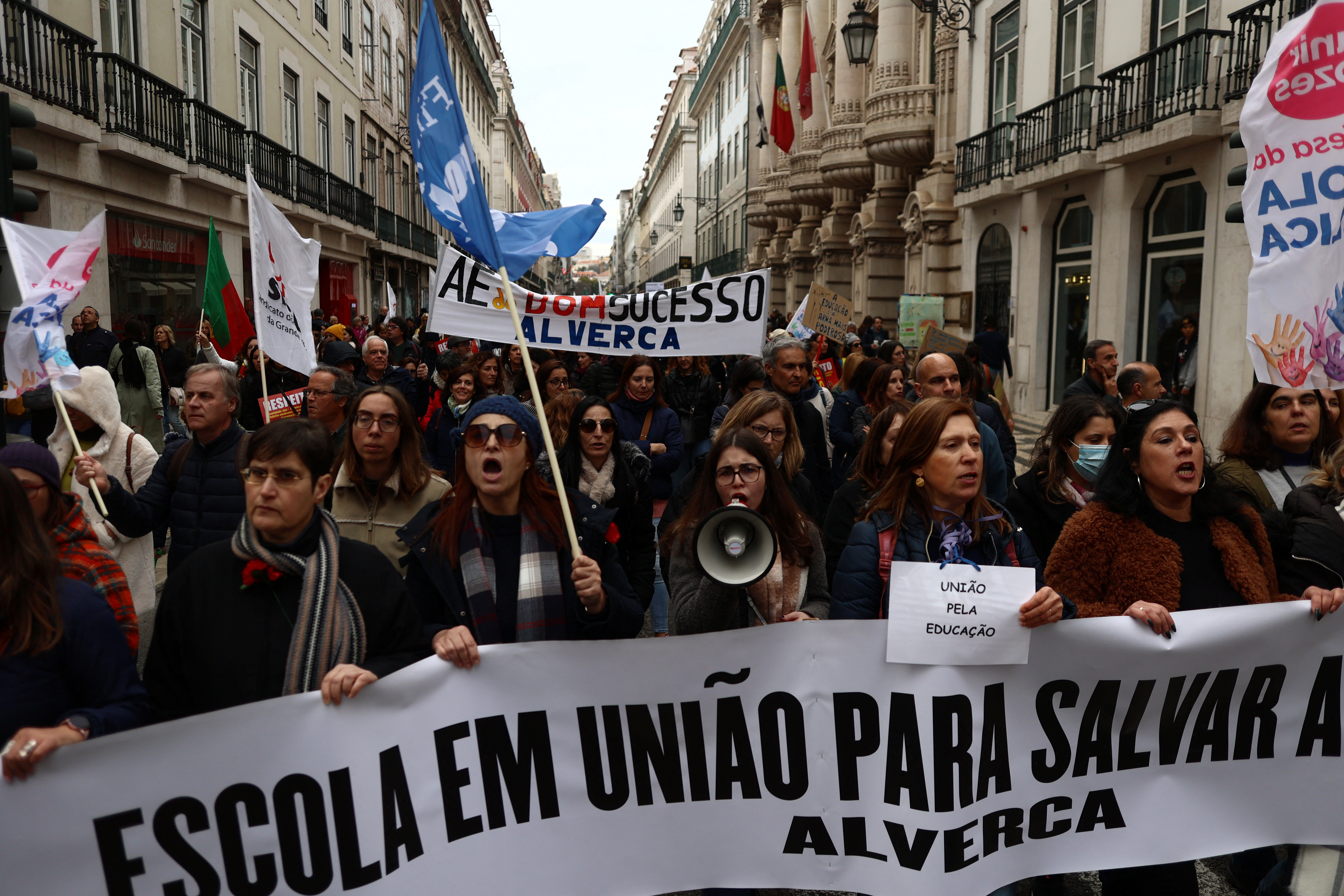 School teachers demonstrate for better salaries and working conditions in Lisbon