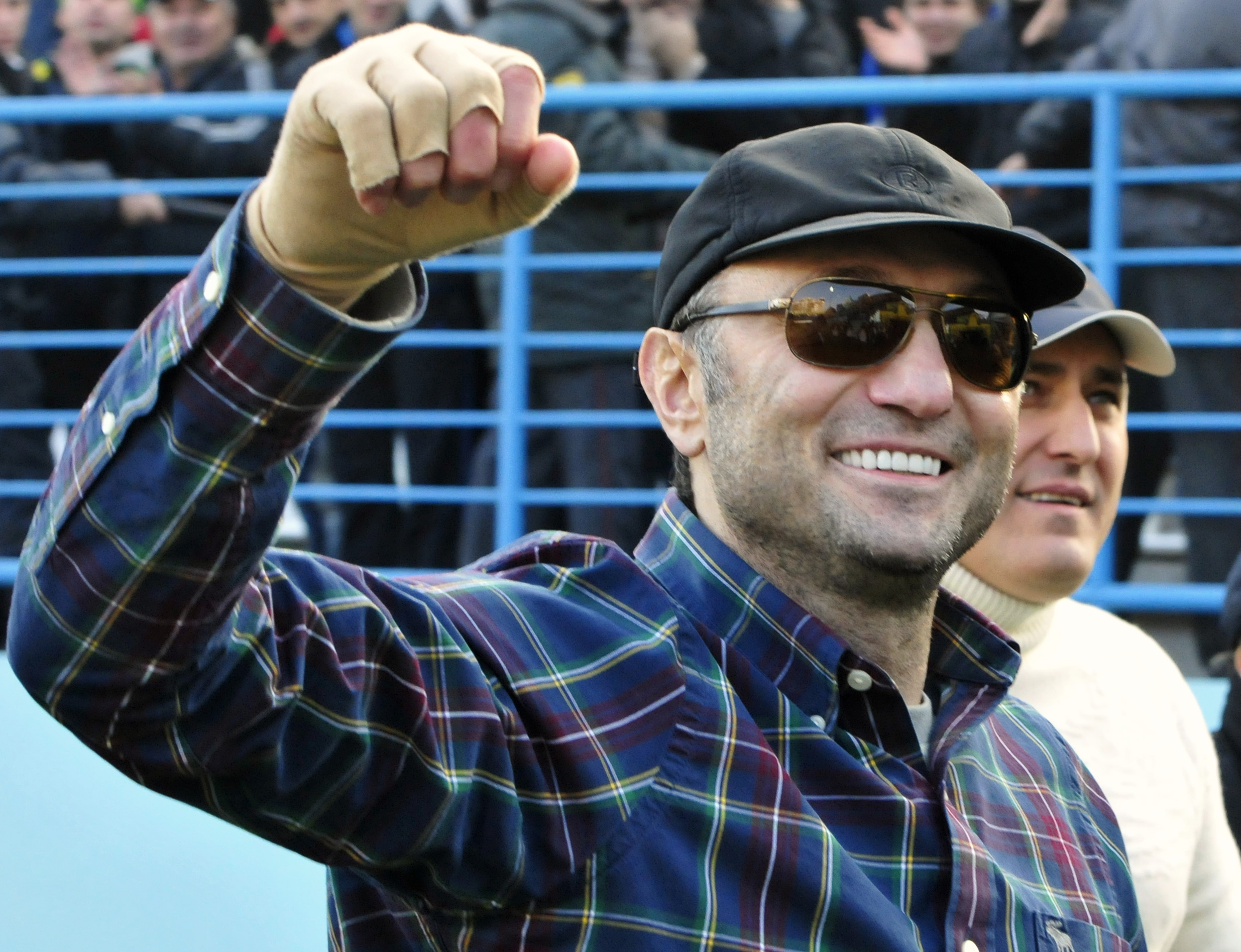 Dagestani born tycoon Kerimov watches a soccer match between Anzhi and CSKA in Moscow