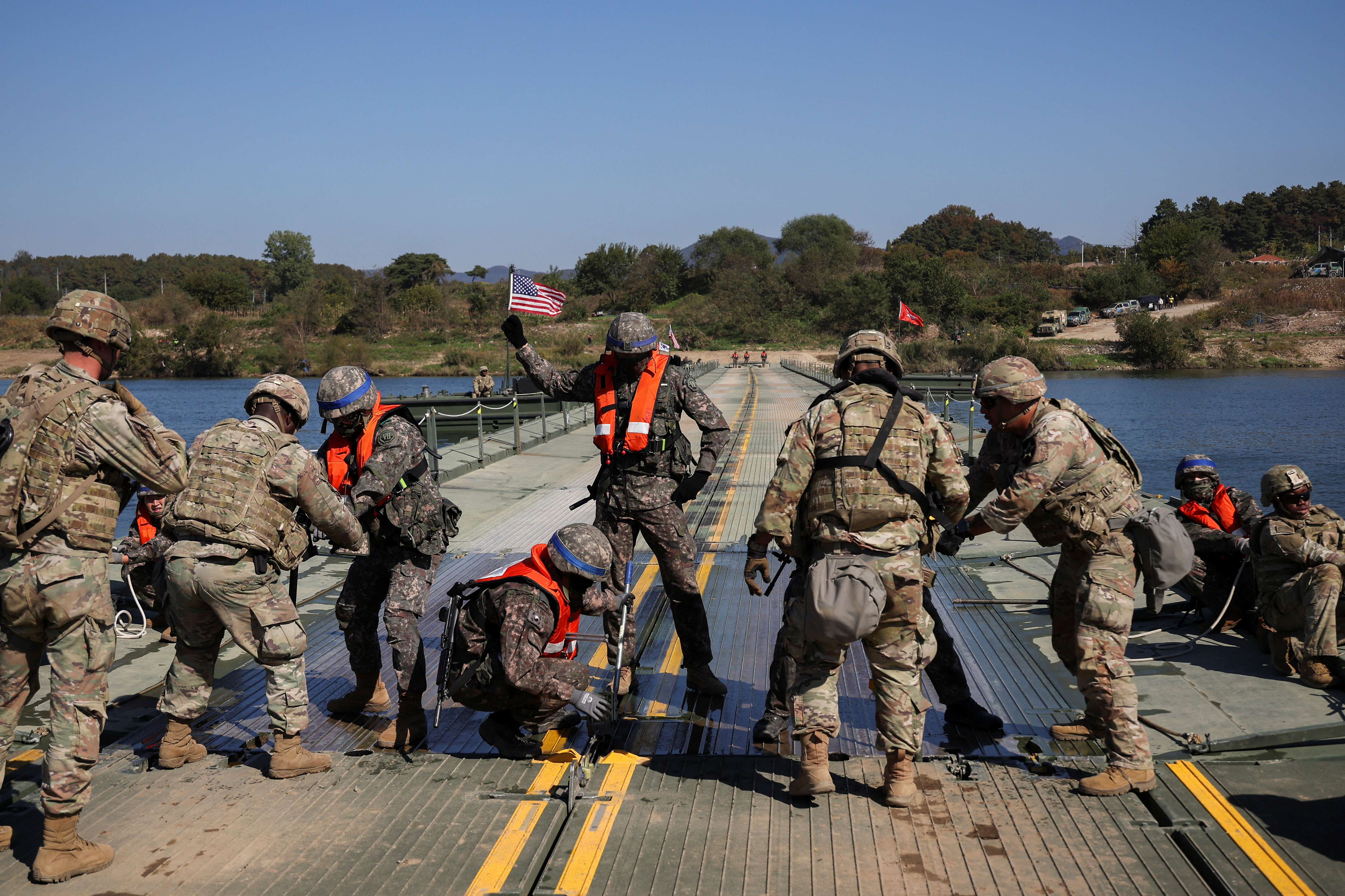 South Korean and U.S. troops conduct joint river-crossing exercise, in Yeoju