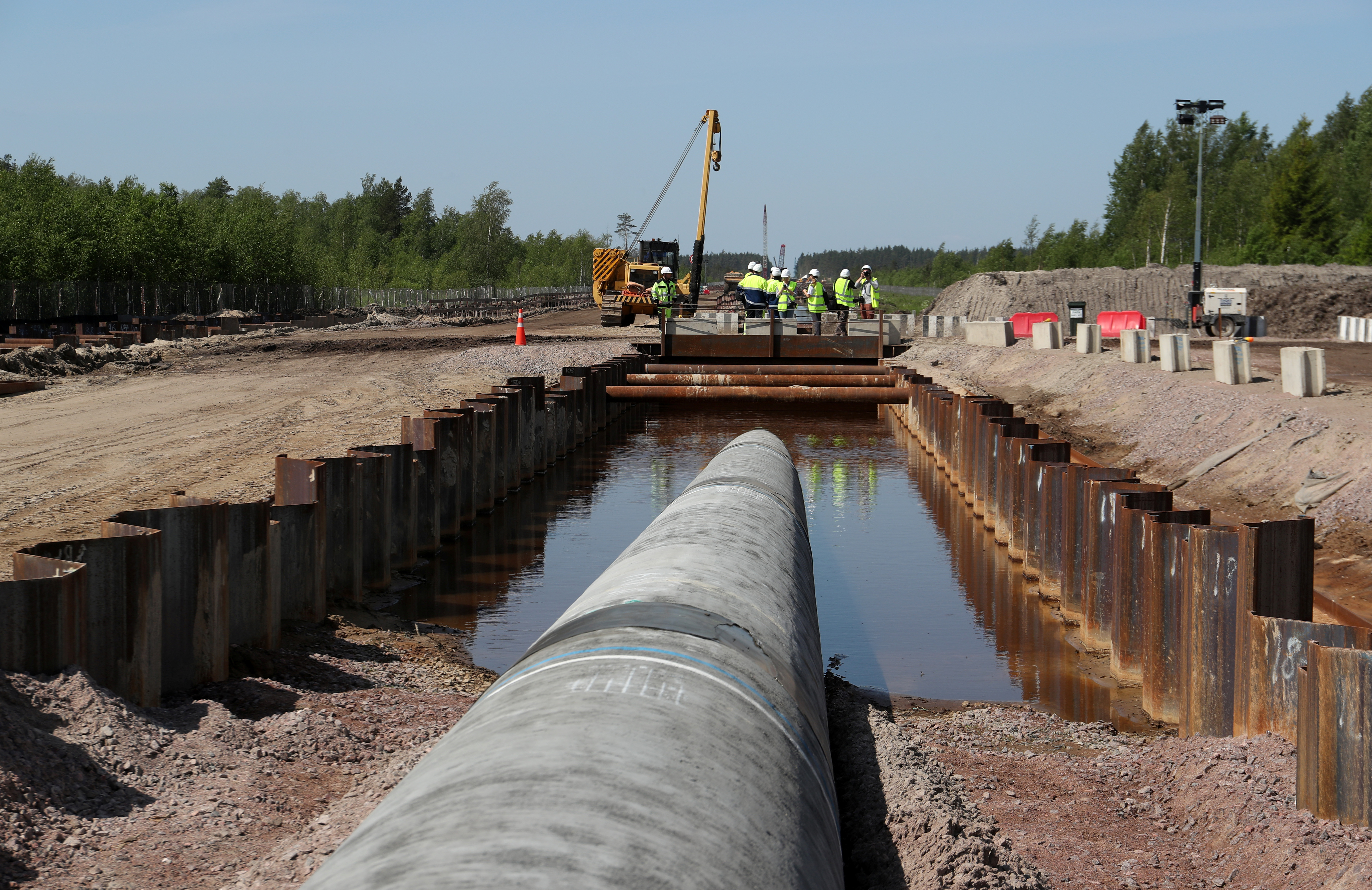The construction site of the Nord Stream 2 gas pipeline in Russia