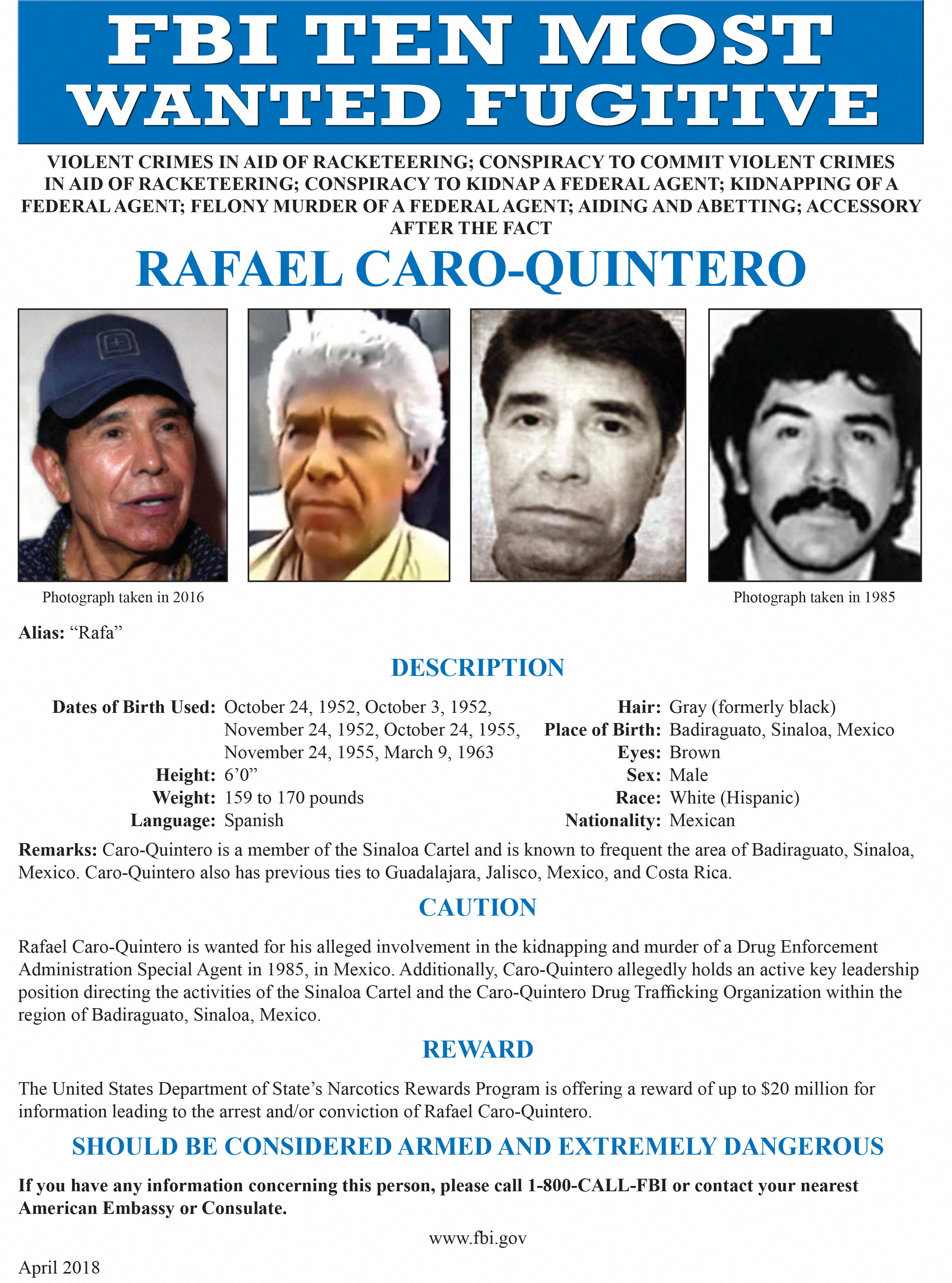 Mexico arrests drug lord Caro Quintero, wanted for killing U.S. ...