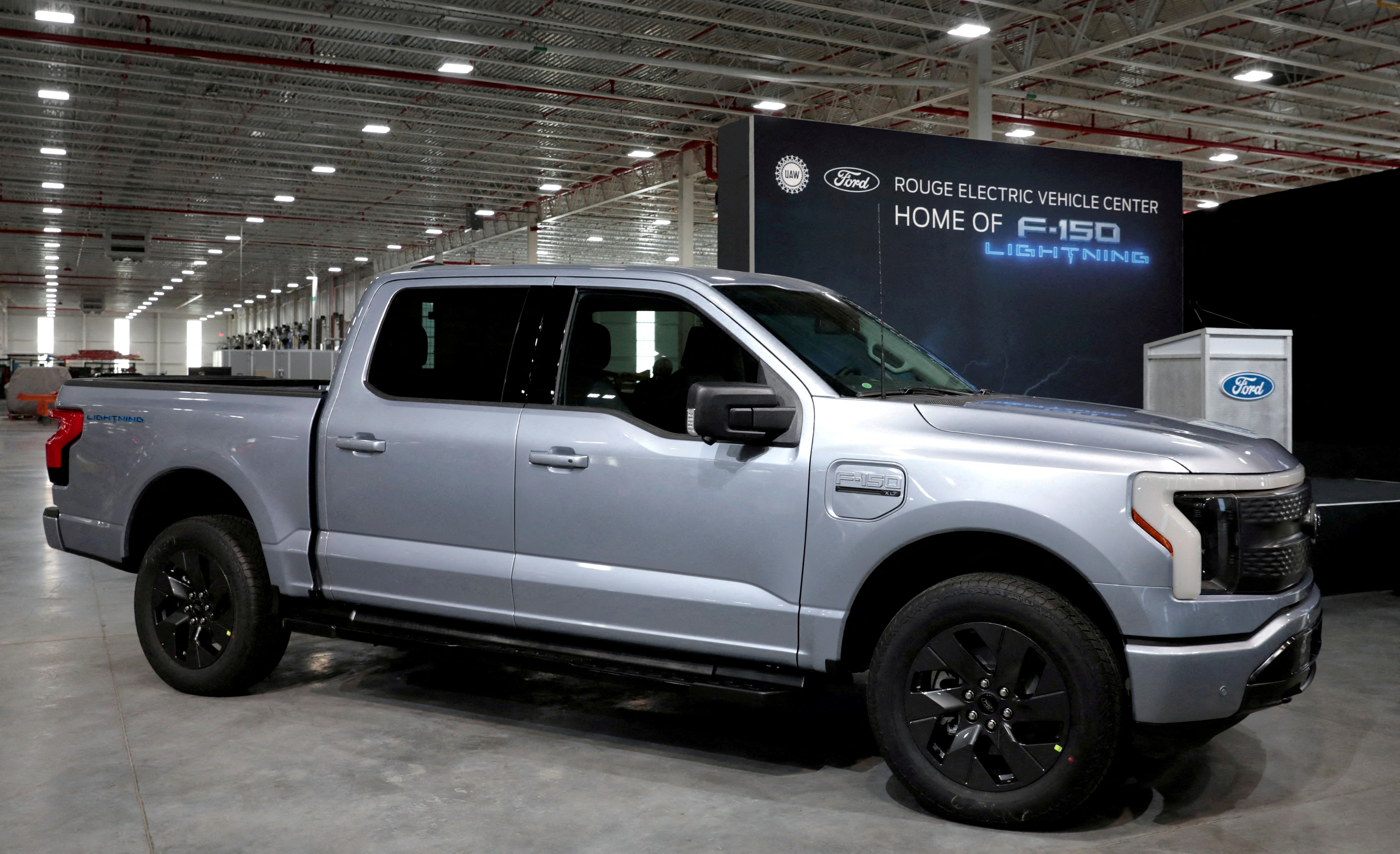 Ford Motors pre-production all-electric F-150 Lightning truck prototype is seen in Dearborn