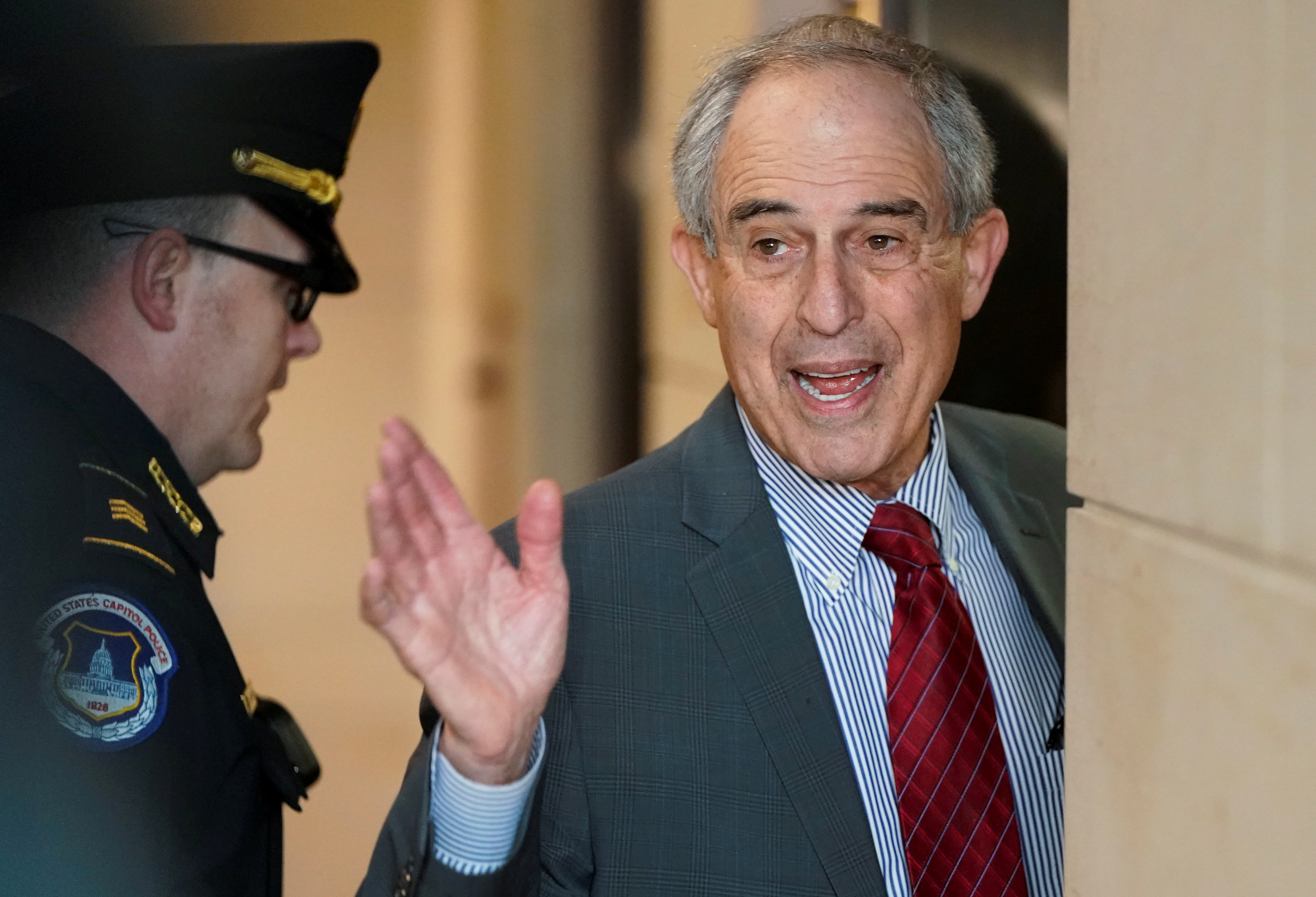 Lanny Davis, attorney for Michael Cohen, the former personal attorney of U.S. President Donald Trump, speaks to the media as Cohen arrives to testify to the House Intelligence Committee on Capitol Hill in Washington