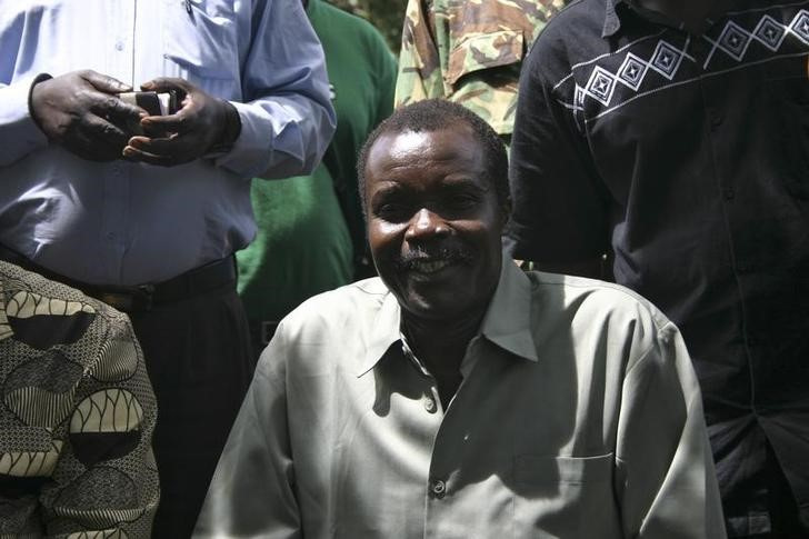 LRA leader Kony poses at peace negotiations in Ri-Kwangba
