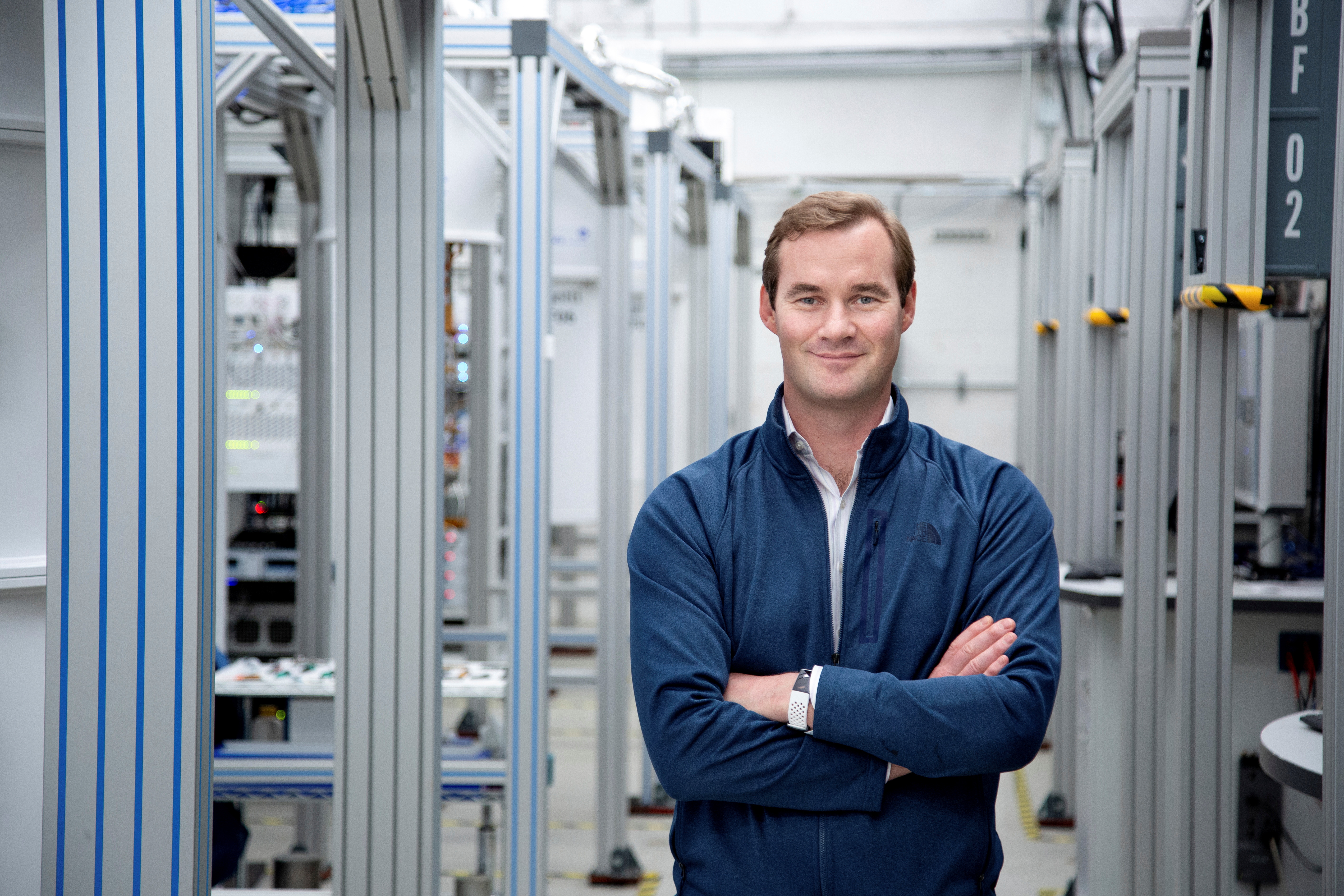 Chad Rigetti, founder and CEO of quantum computer maker Rigetti & Co, poses in the lab in Berkeley, California