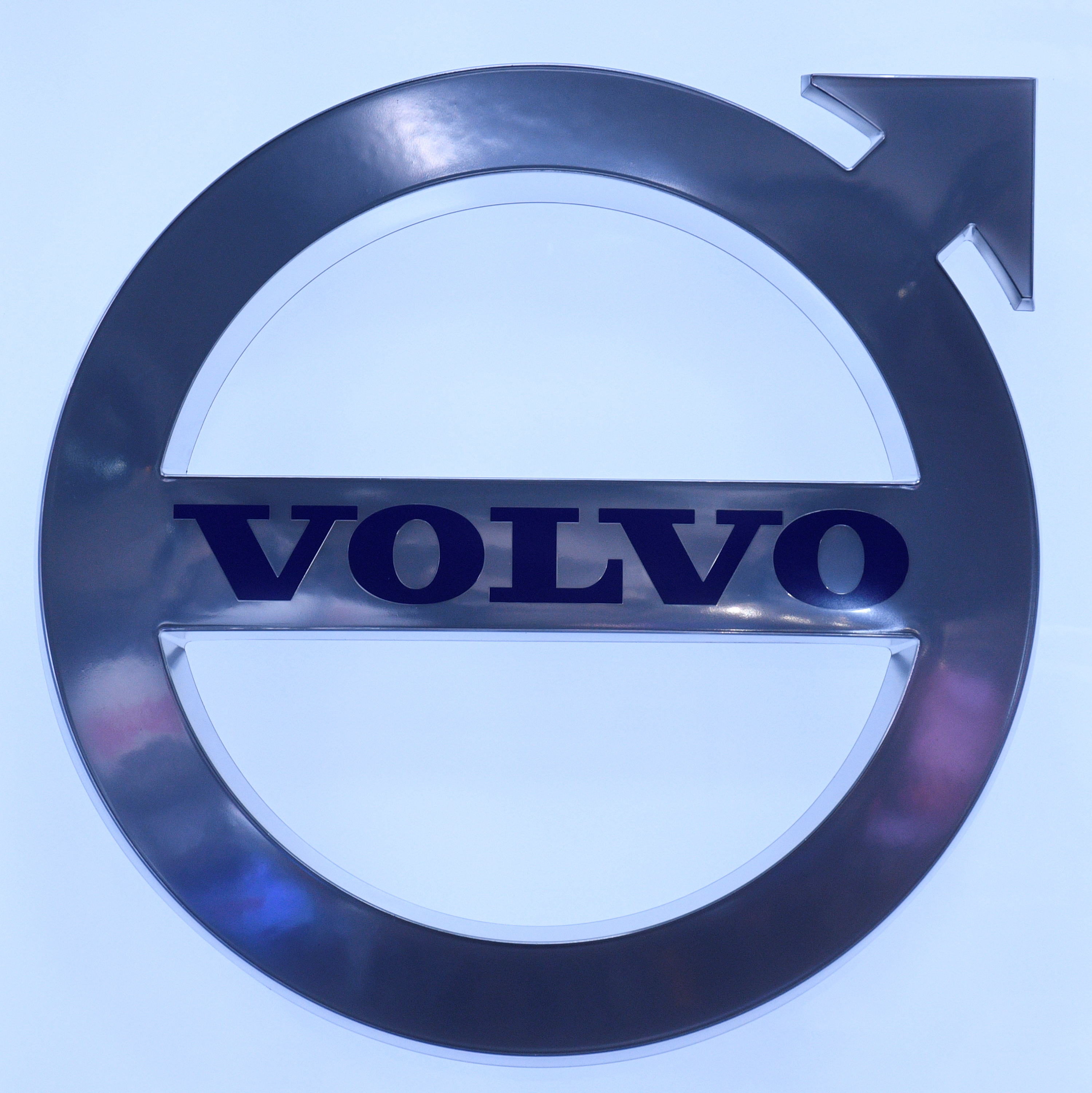 The logo of Swedish truck maker Volvo is pictured at the IAA truck show in Hanover, September 22,  2016.  REUTERS/Fabian Bimmer