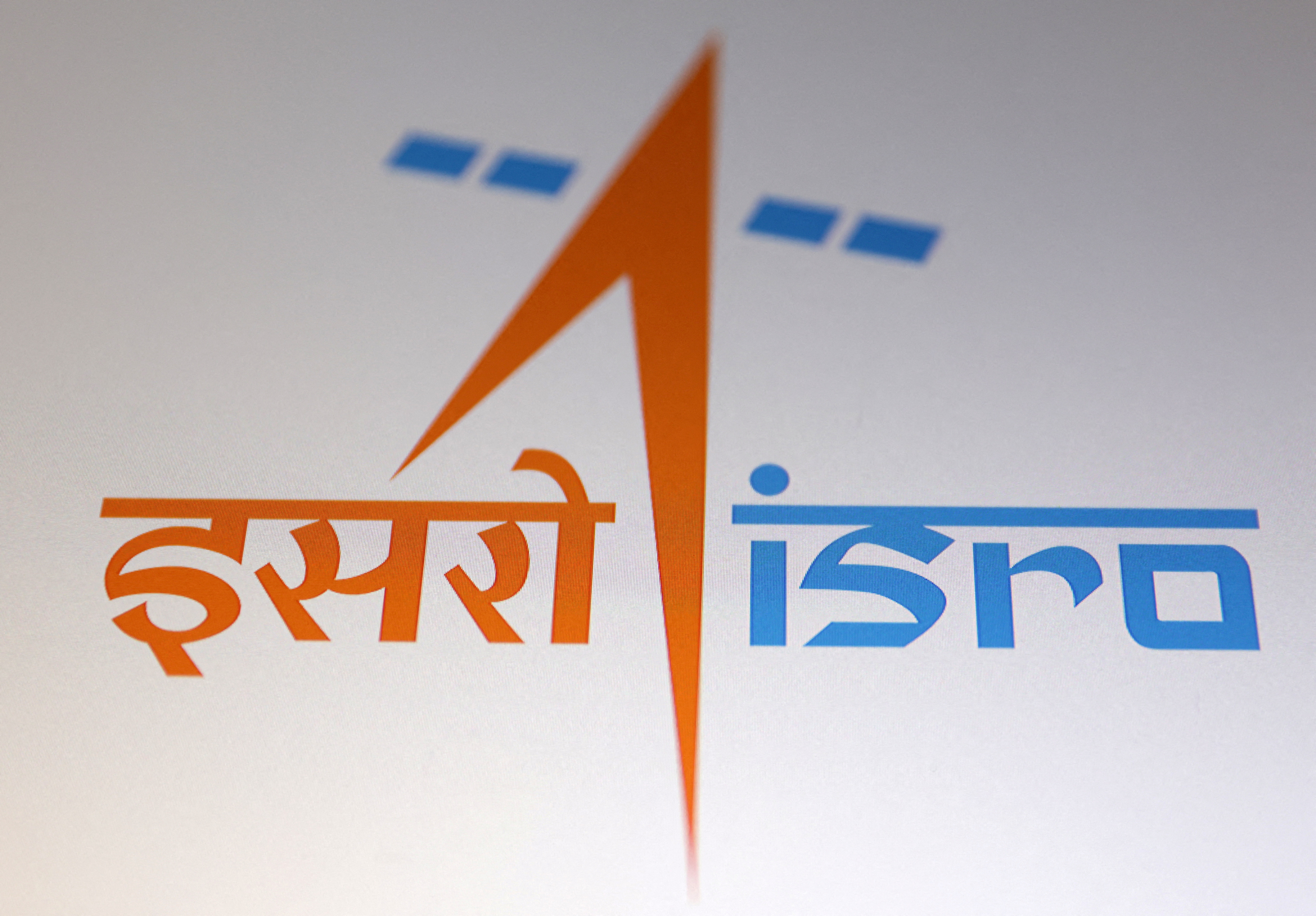 The illustration shows the logo of the Indian Space Research Organization