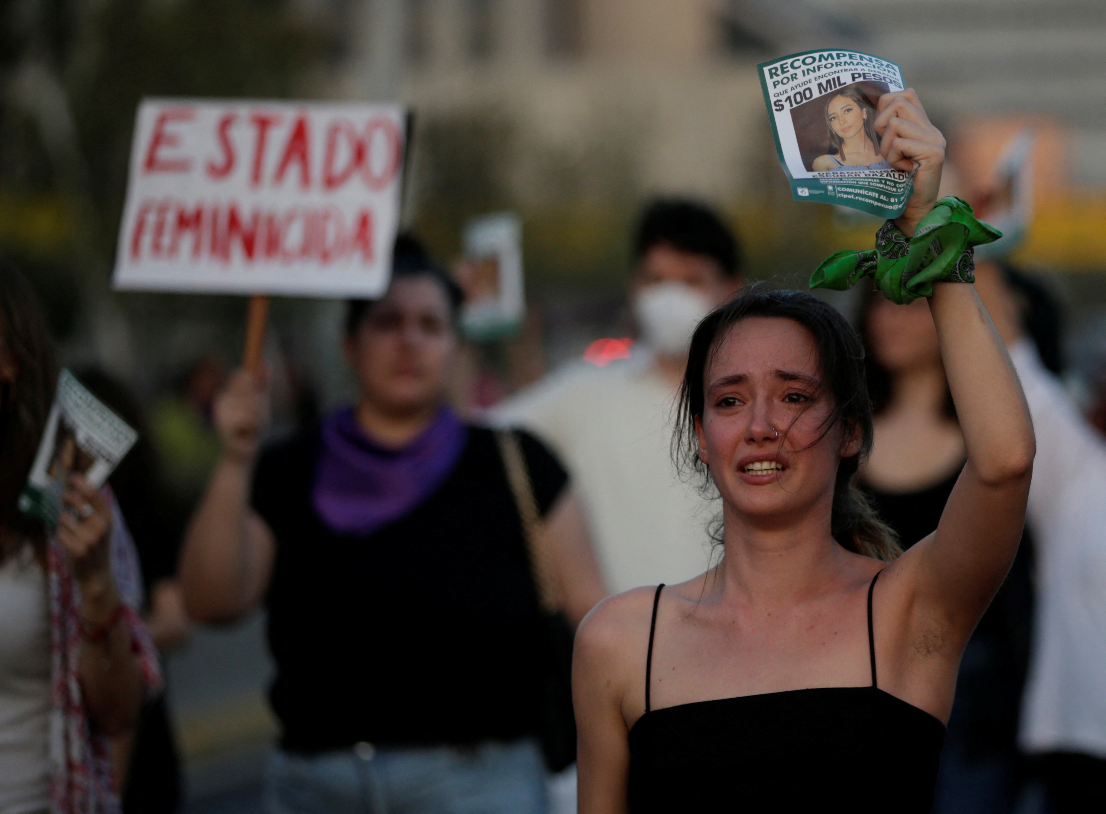 Protest following the death of Debanhi Escobar, in Monterrey