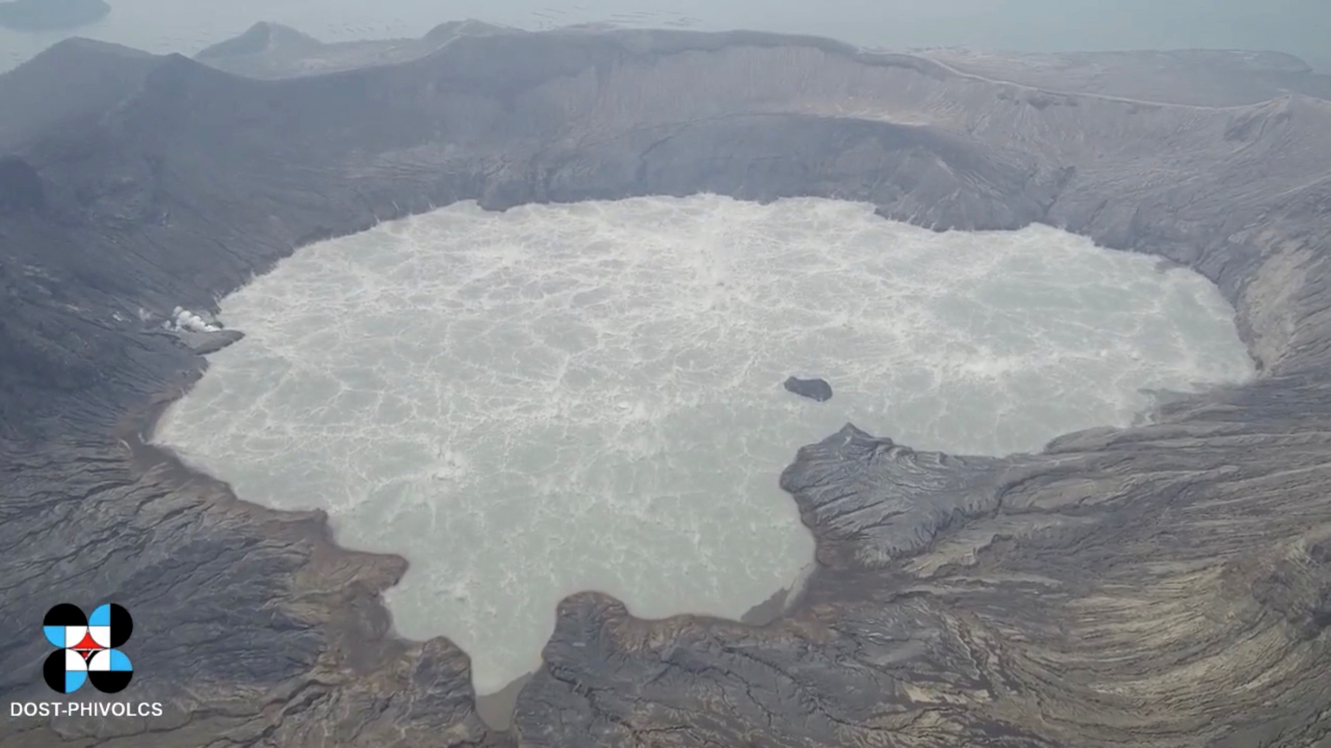 General view of Taal volcano's crater lake