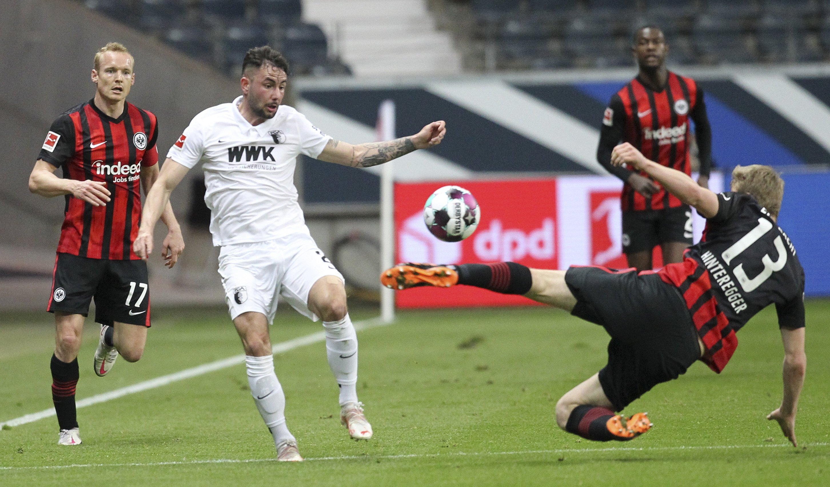 Frankfurt boost European football hopes after 3-1 win against Augsburg 