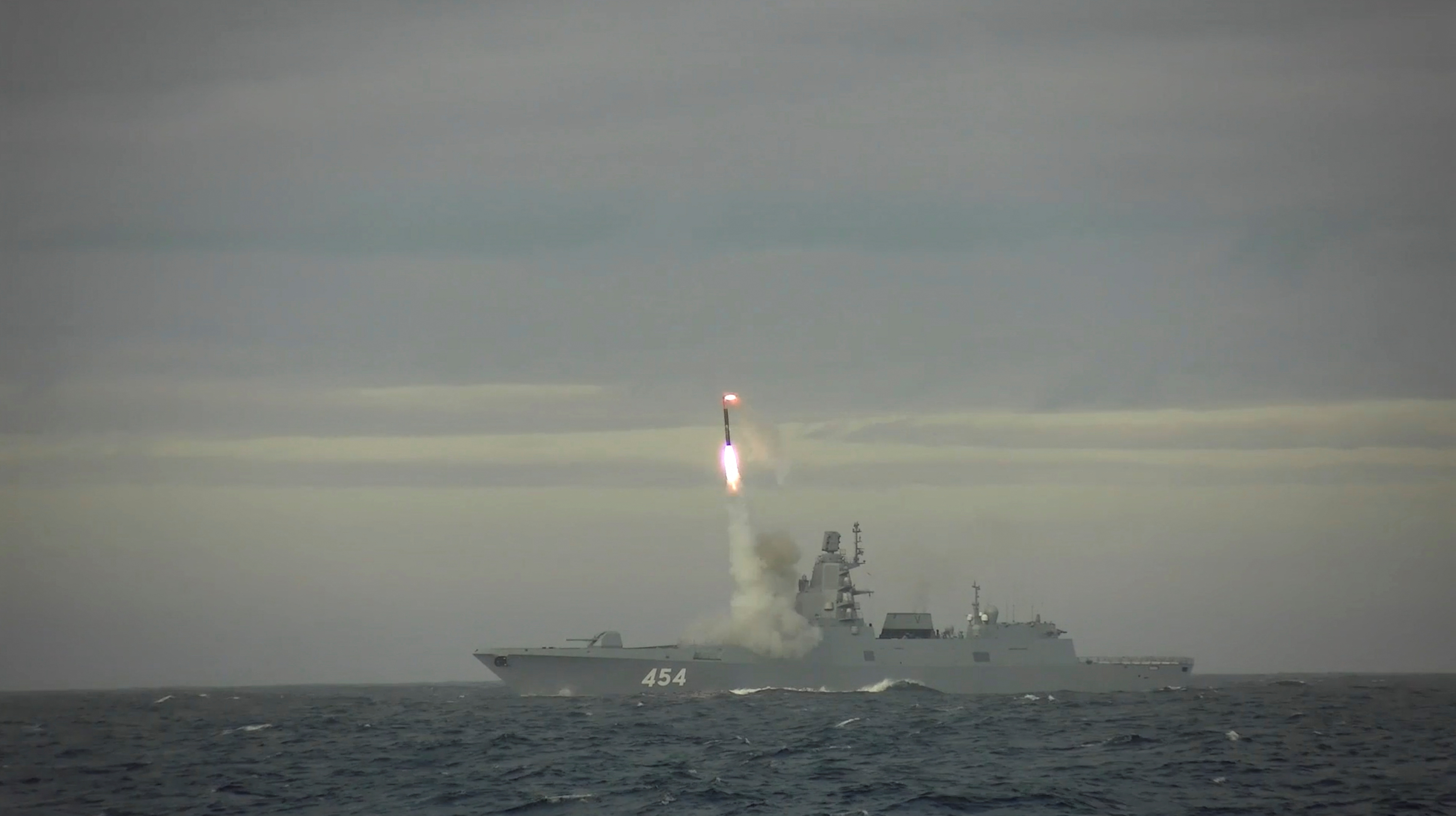 A hypersonic Zircon cruise missile is fired during a test at the Barents Sea