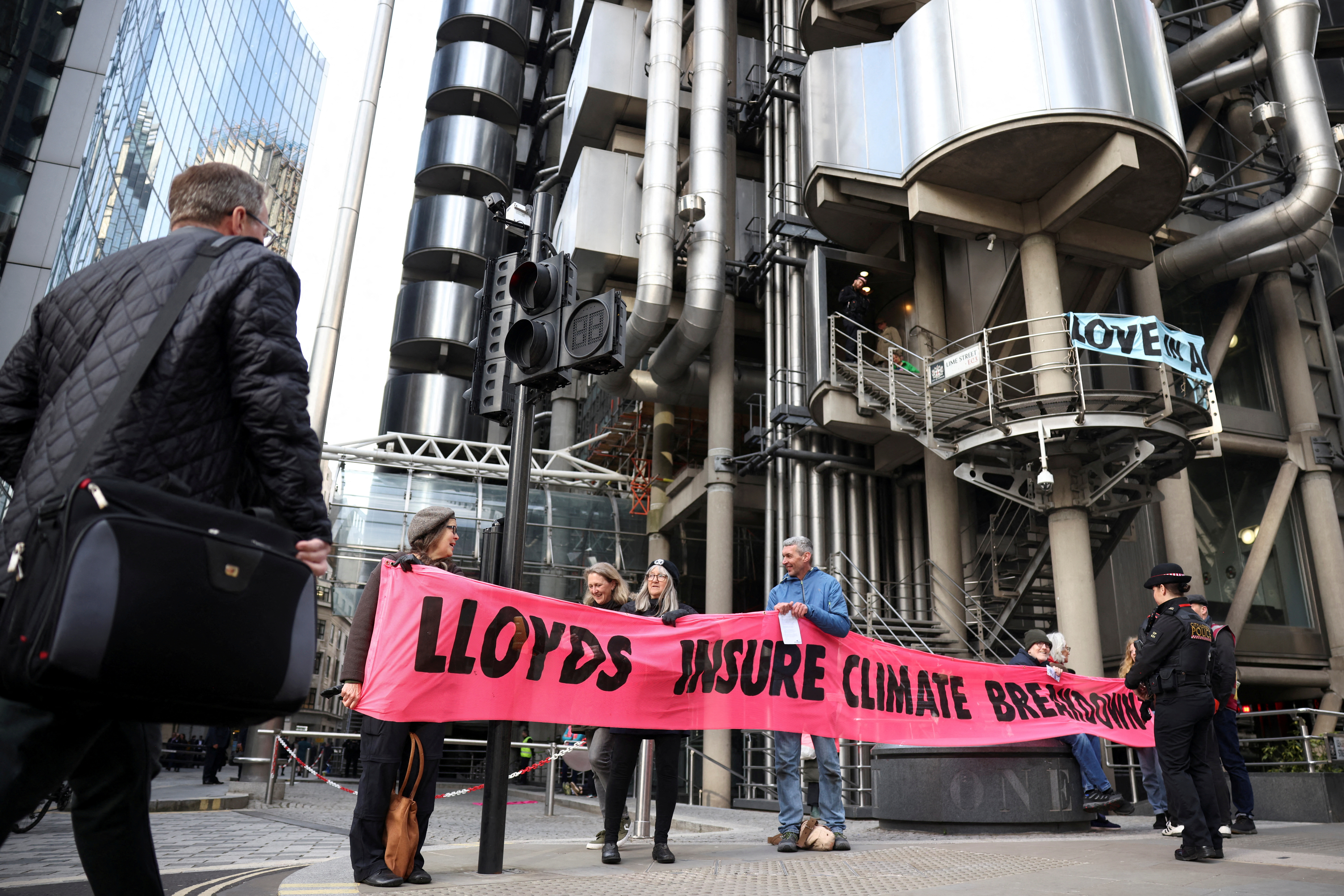 Extinction Rebellion protest at Lloyd's of London building