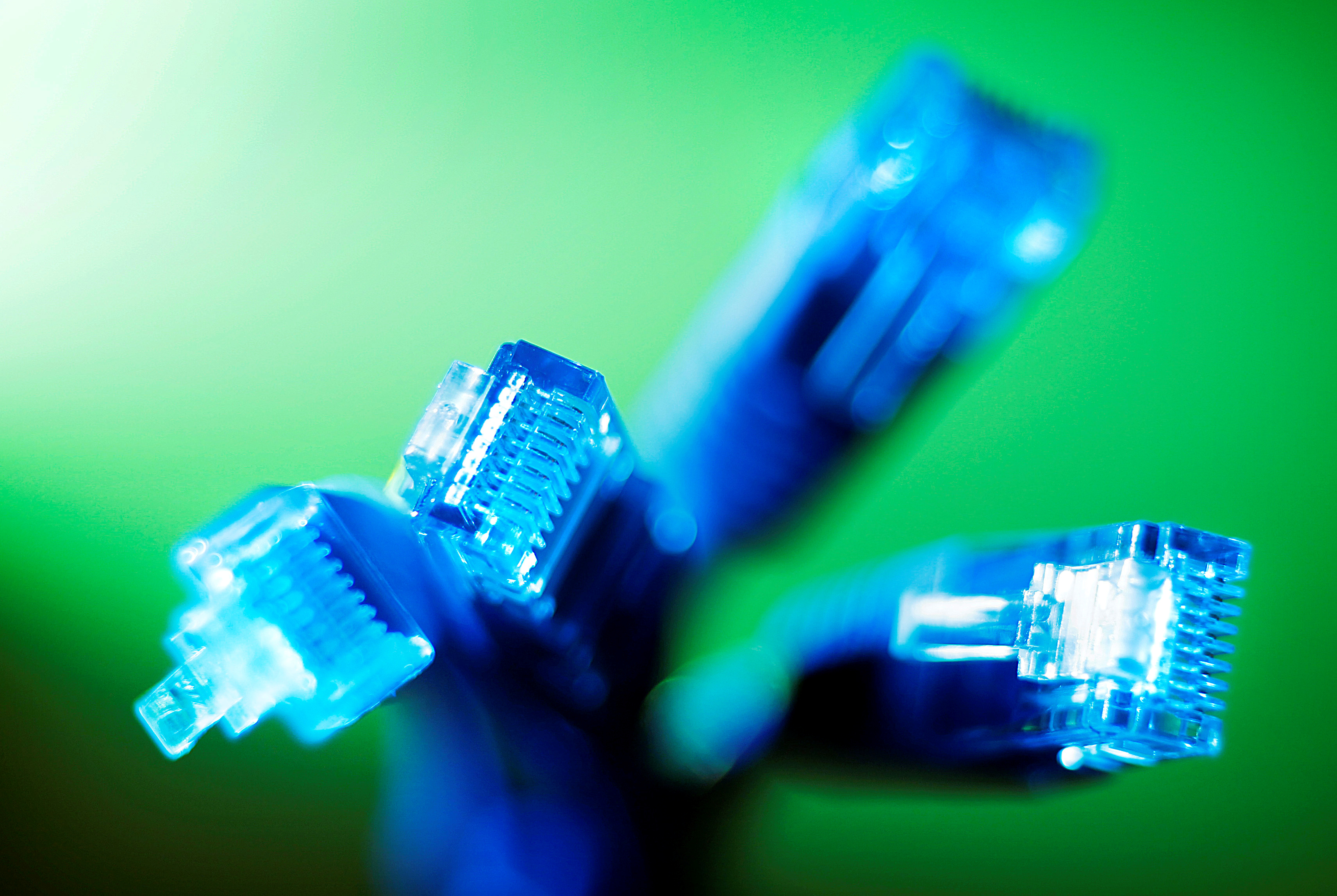 Internet LAN cables are pictured in this photo illustration taken in Sydney