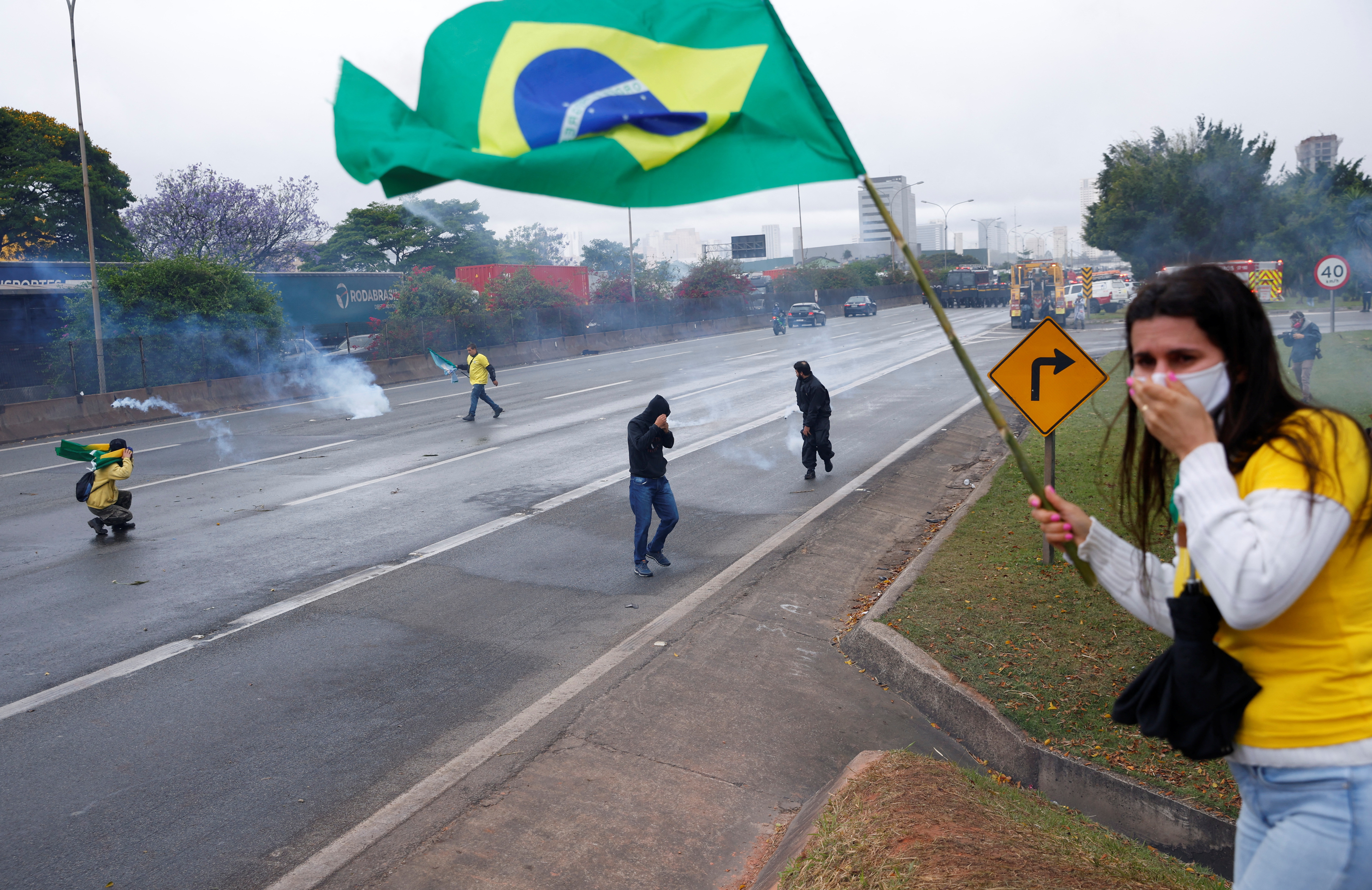 Protest after the Brazilian presidential run-off election, in Barueri